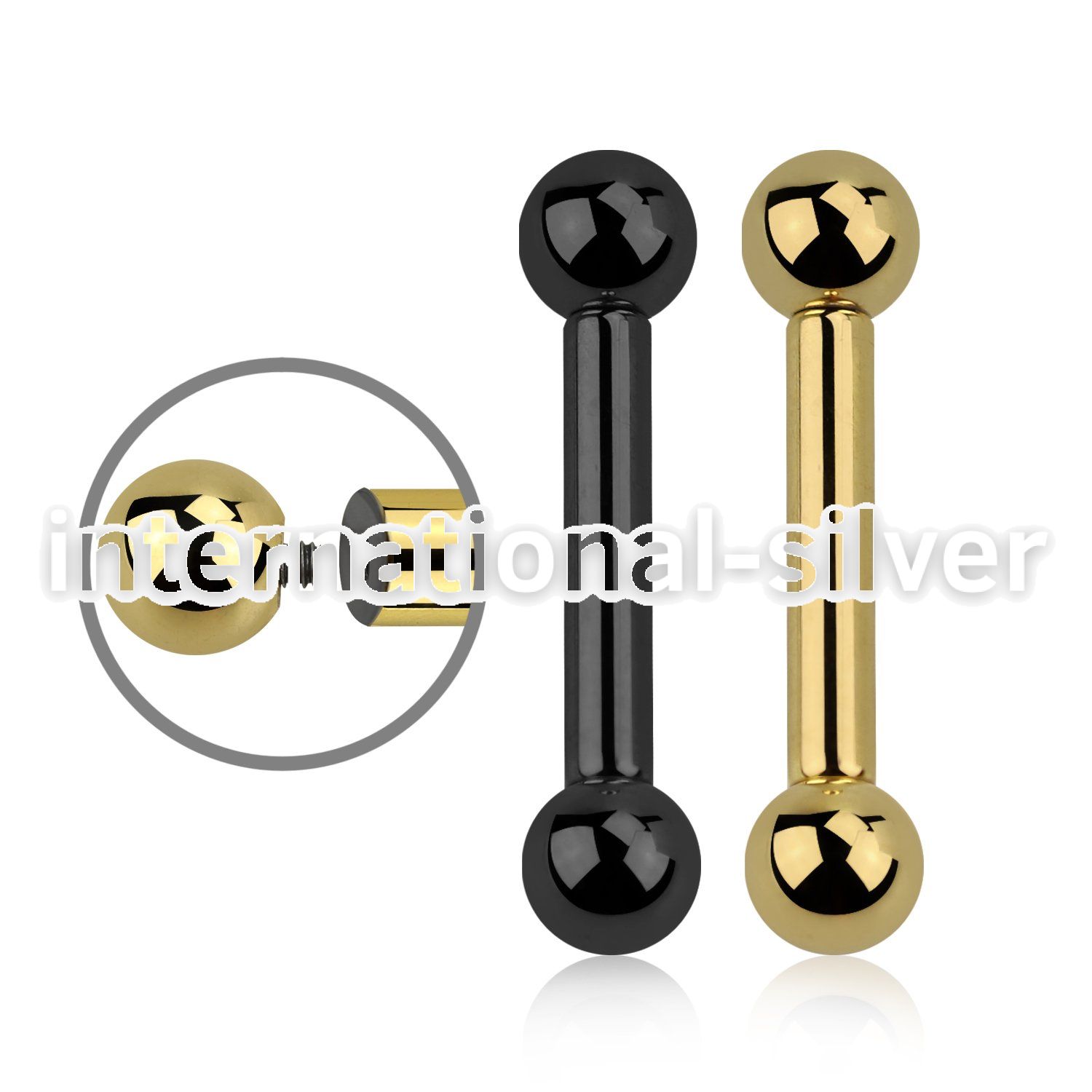 bbt8 straight barbells anodized surgical steel 316l tongue