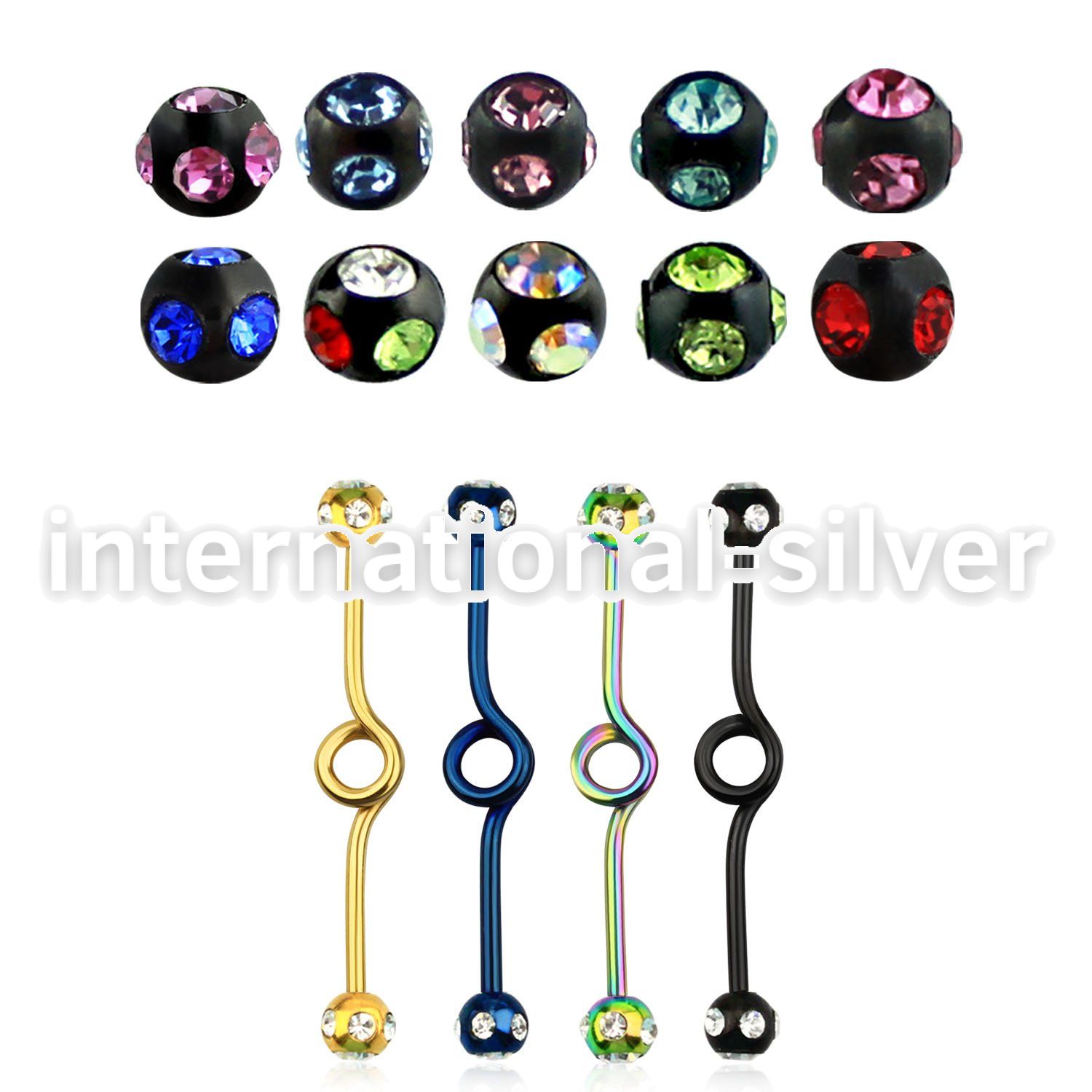 bbtck straight barbells anodized surgical steel 316l tongue