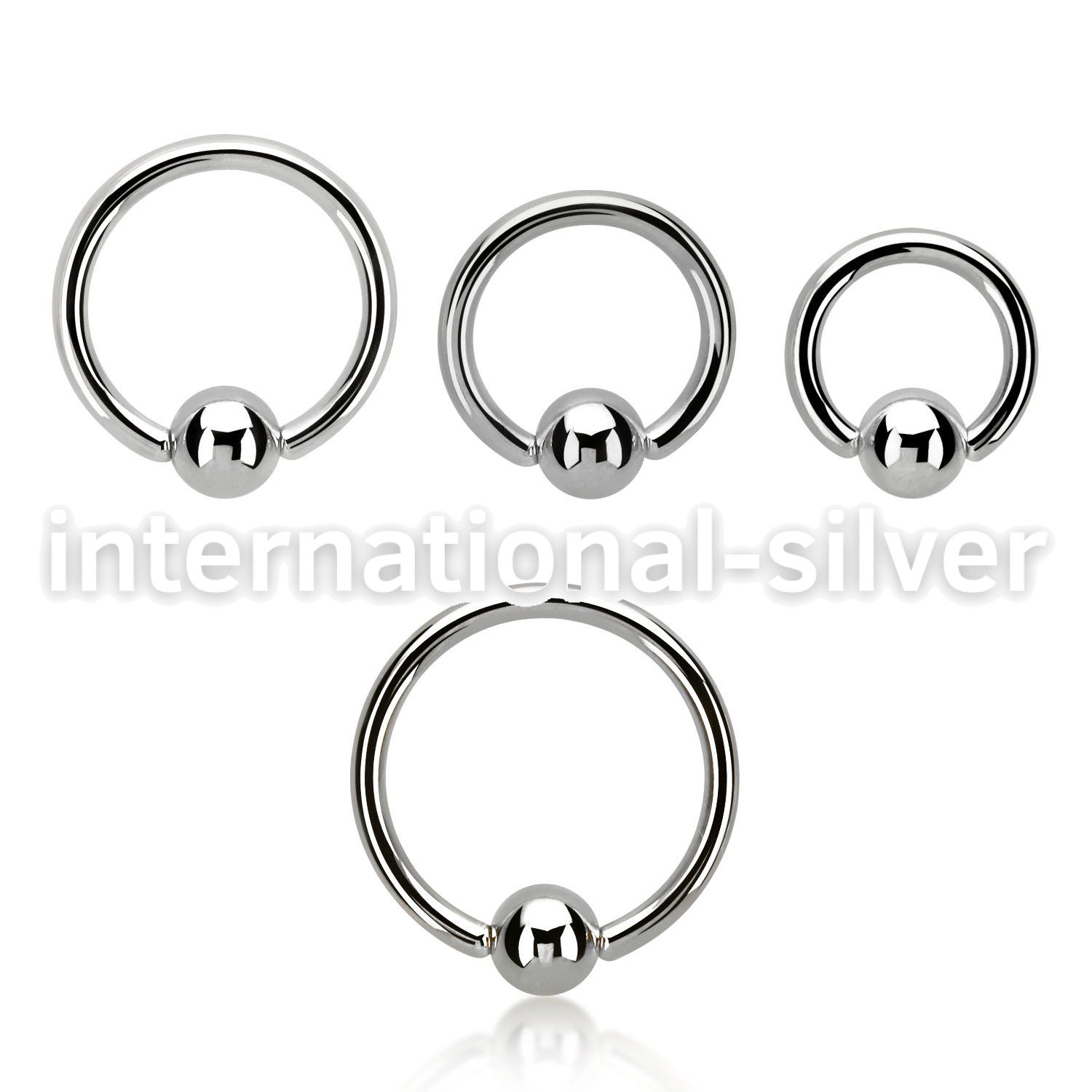 bcr14m hoops captive rings surgical steel 316l ear lobe