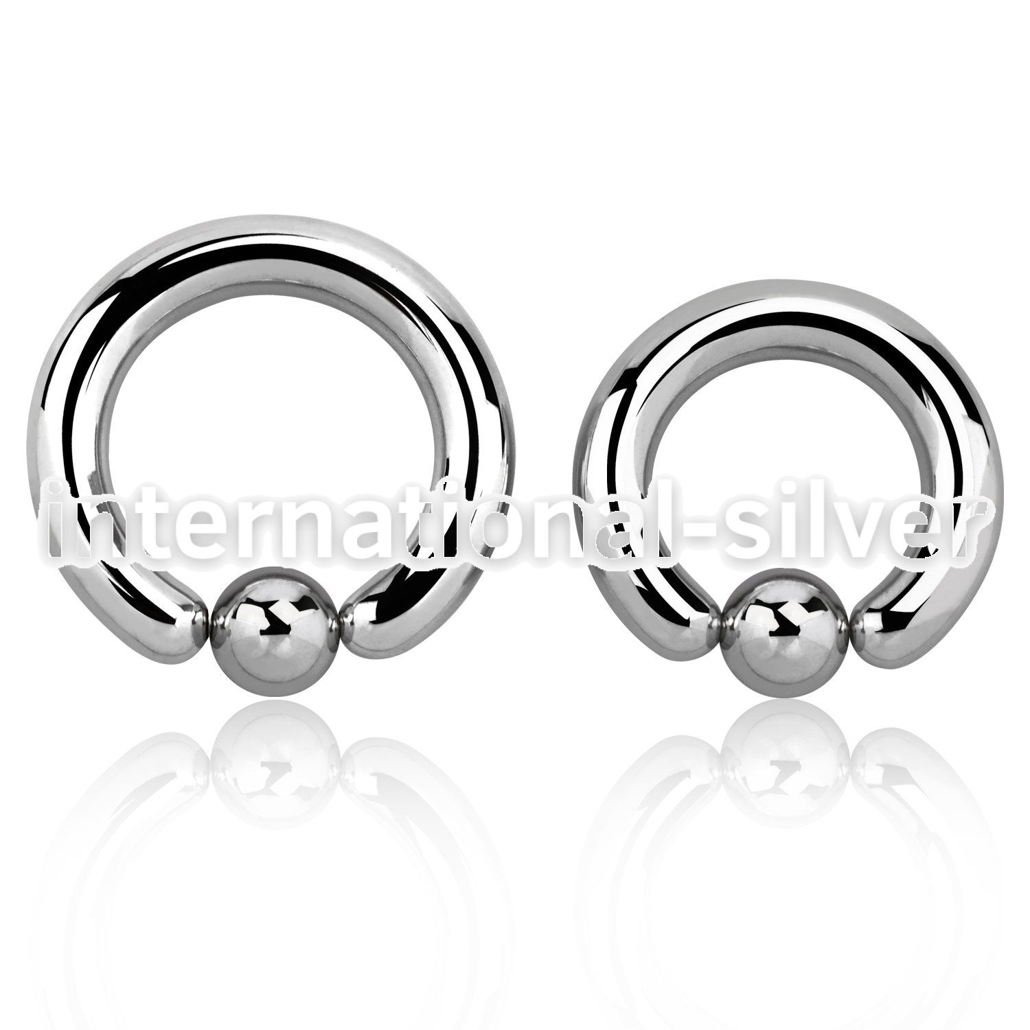 bcr4 hoops captive rings surgical steel 316l ear lobe