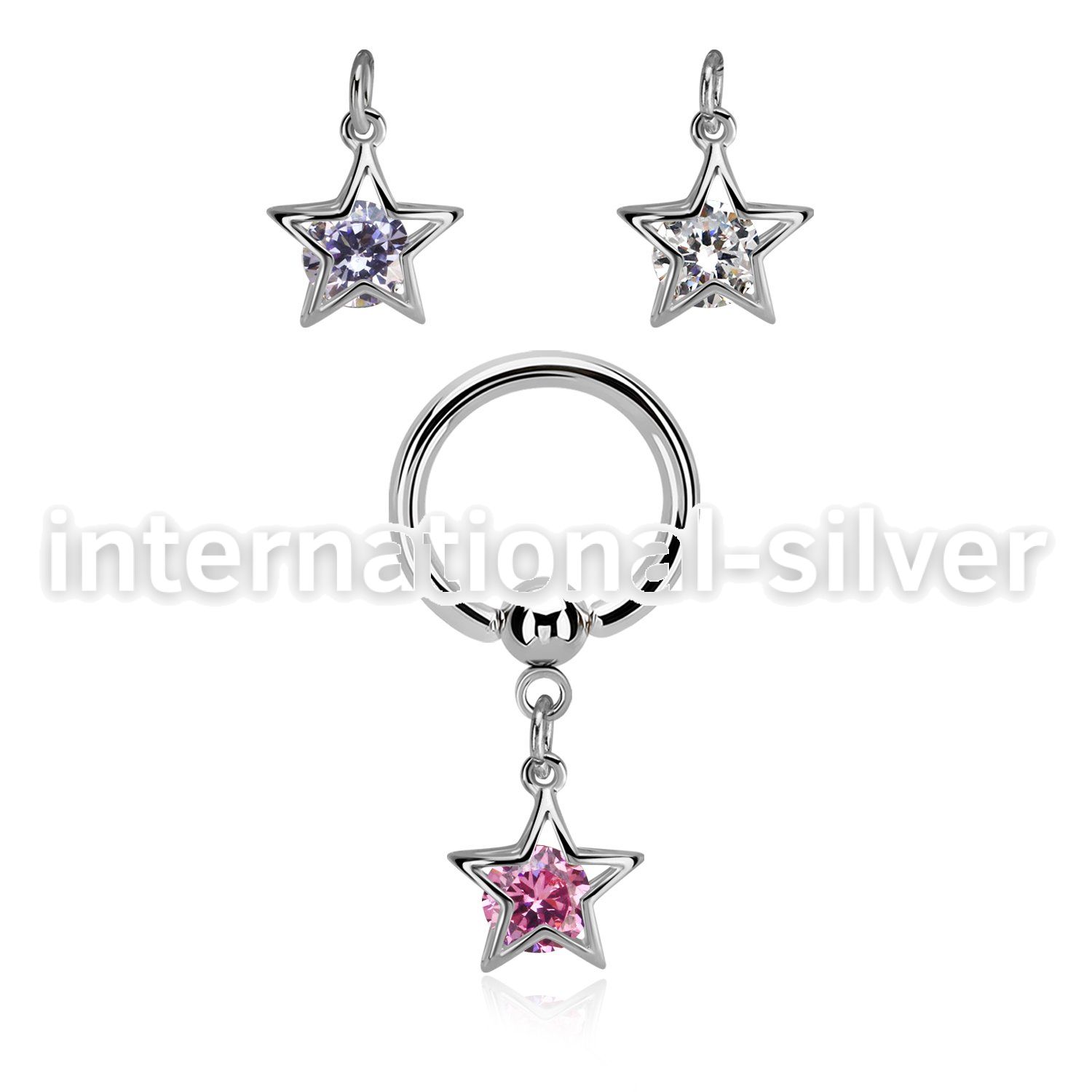 bcrgz414 hoops captive rings surgical steel 316l ear lobe