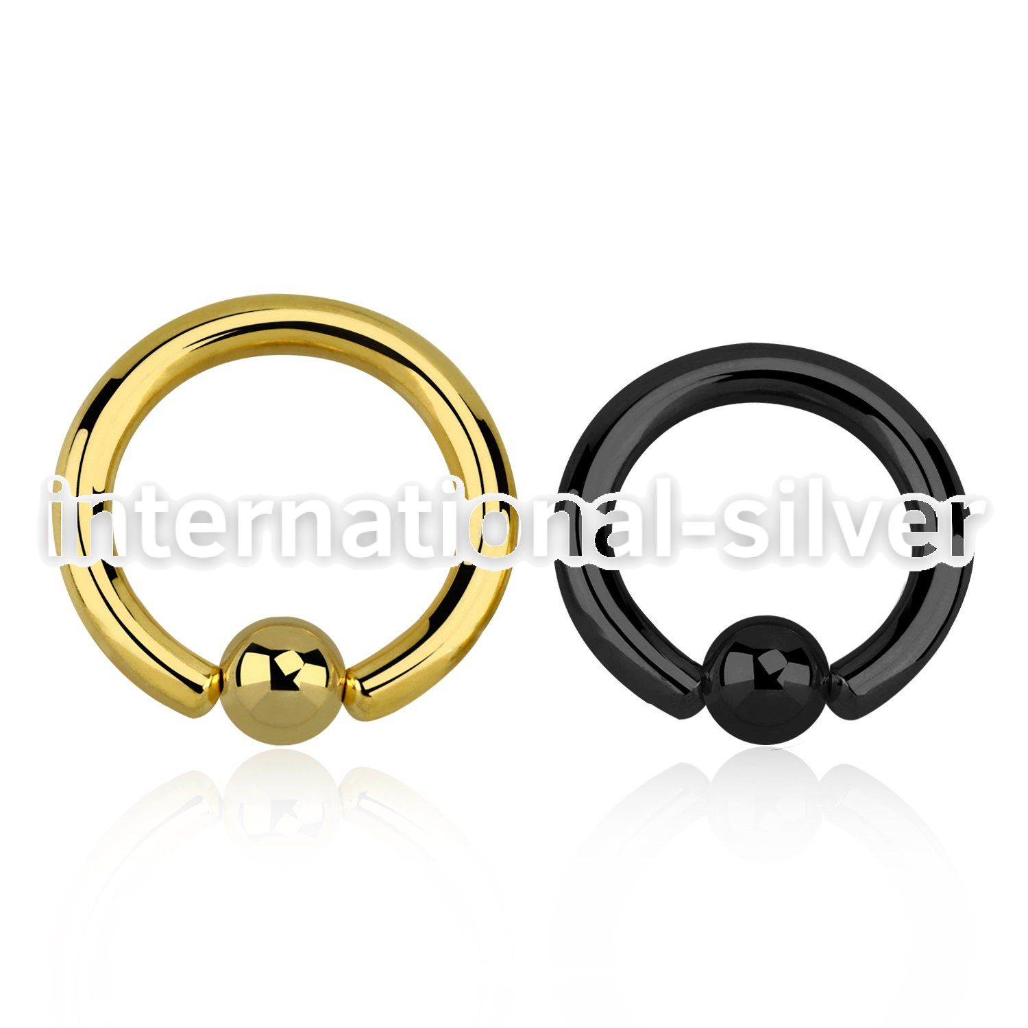 bcrt10 hoops captive rings anodized surgical steel 316l ear lobe
