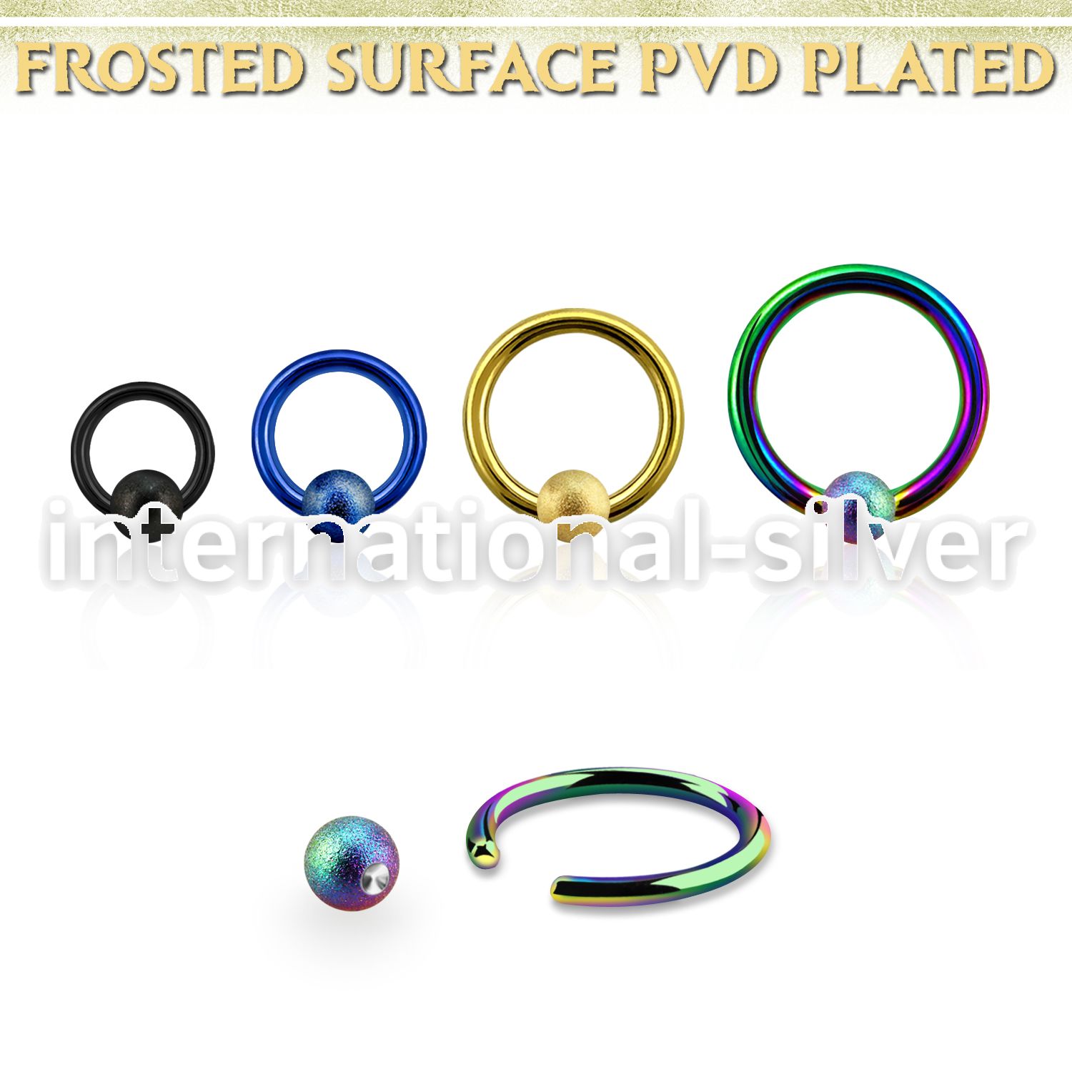 bcrt14f5 anodized surgical steel ball closure rings ear  othersear otherseyebrow helix tragus  piercing