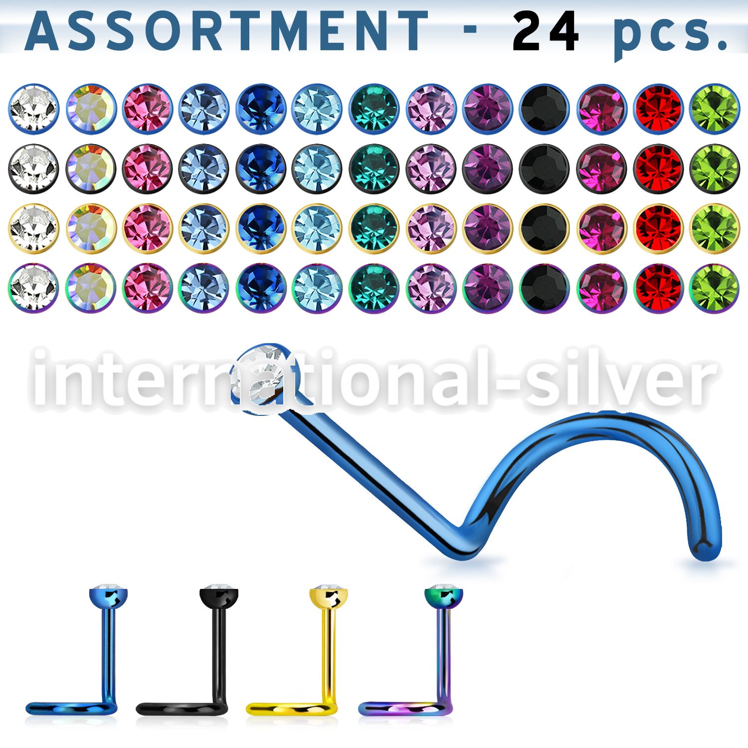 blk115 l shape nose studs anodized surgical steel 316l nose