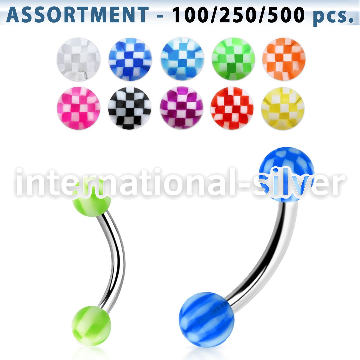 blk140 micro curved barbells surgical steel 316l with acrylic parts eyebrow