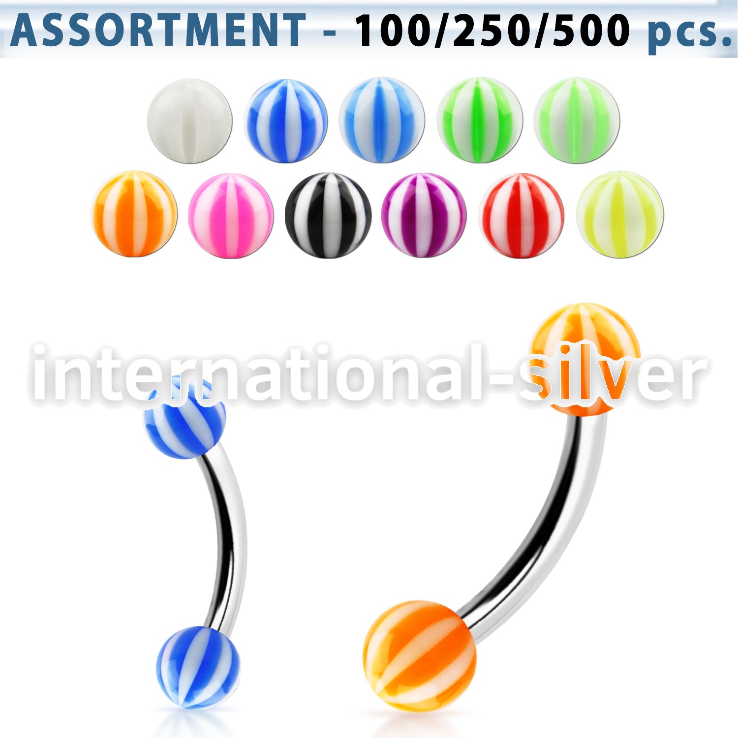 blk144 micro curved barbells surgical steel 316l with acrylic parts eyebrow