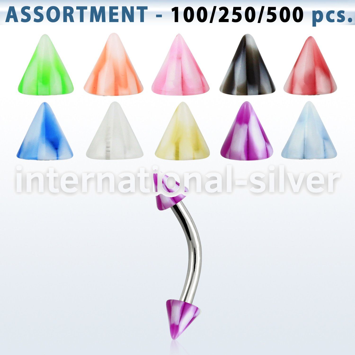 blk149 micro curved barbells surgical steel 316l with acrylic parts eyebrow