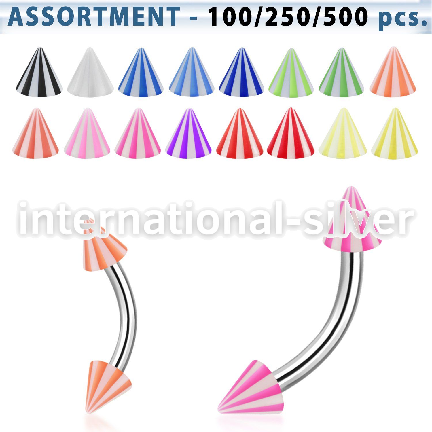 blk151 micro curved barbells surgical steel 316l with acrylic parts eyebrow