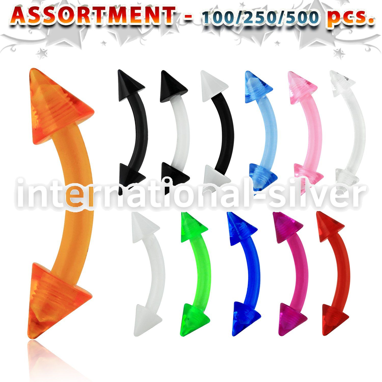 blk152 micro curved barbells acrylic body jewelry eyebrow