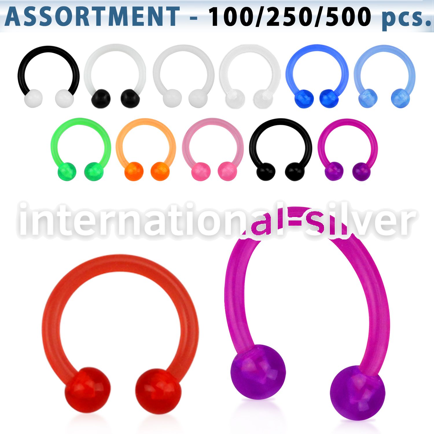 blk157 horseshoes acrylic body jewelry belly button