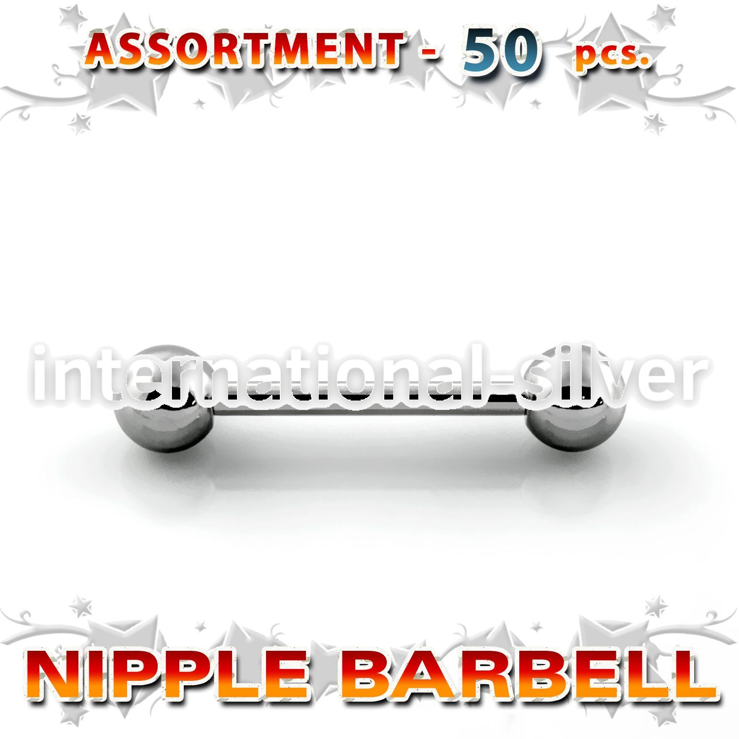 blk229b straight barbells surgical steel 316l nipple