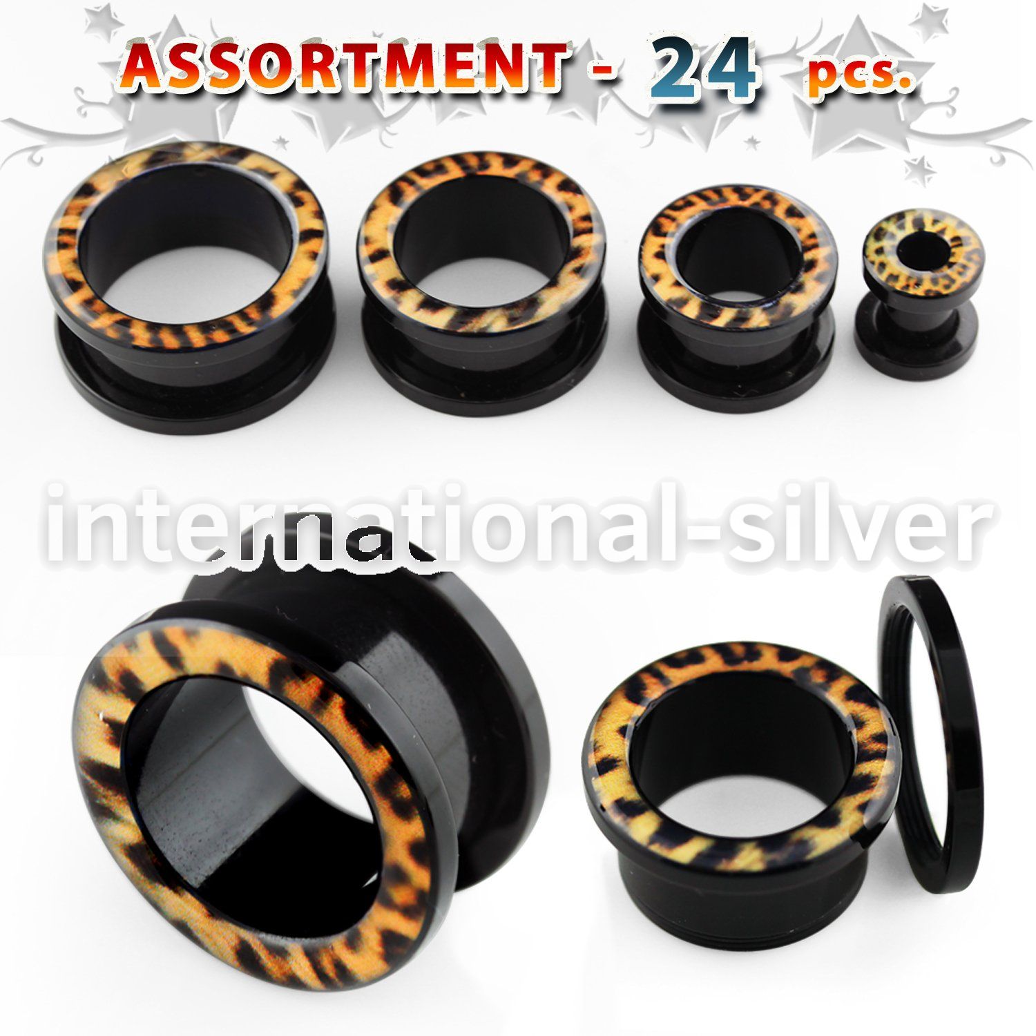 blk237 tunnels gauges acrylic body jewelry ear lobe