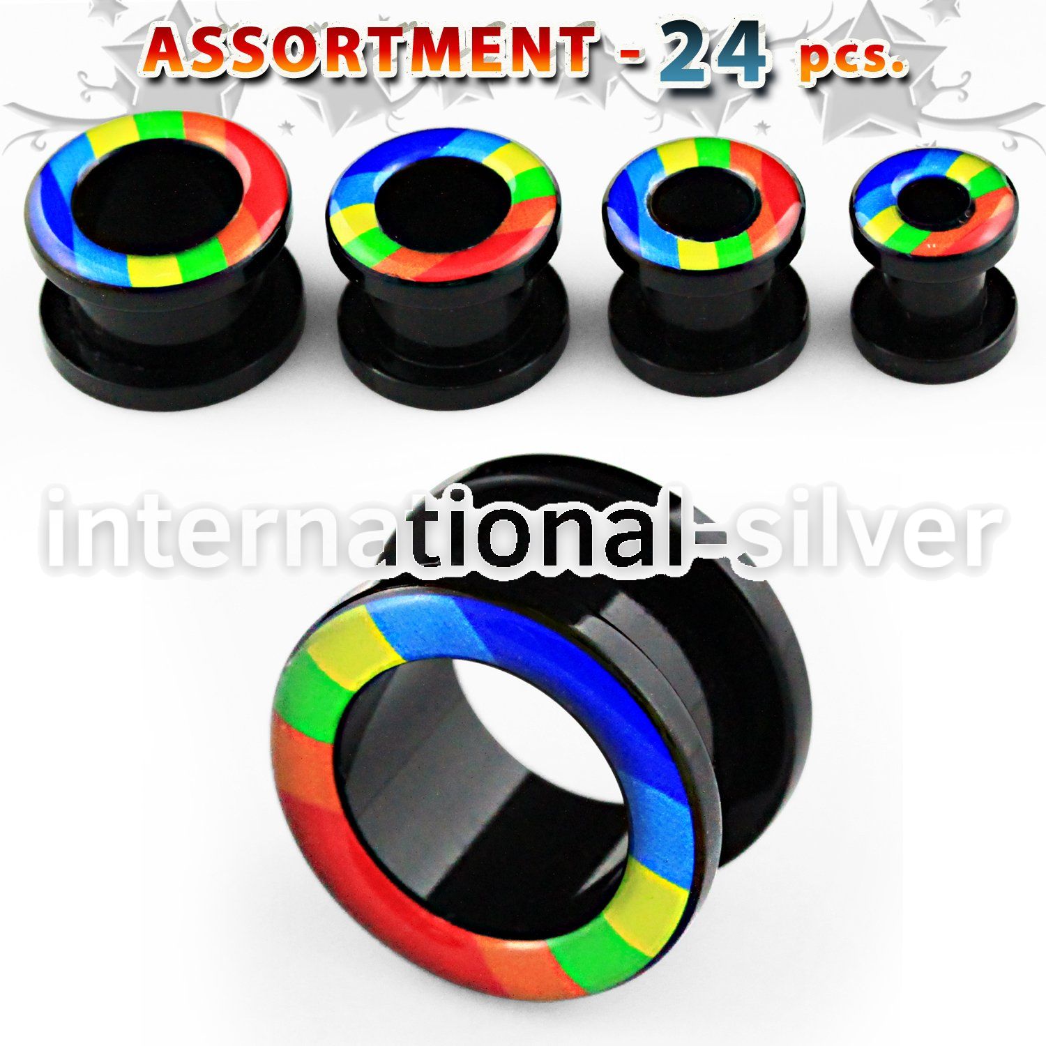 blk240 tunnels gauges acrylic body jewelry ear lobe