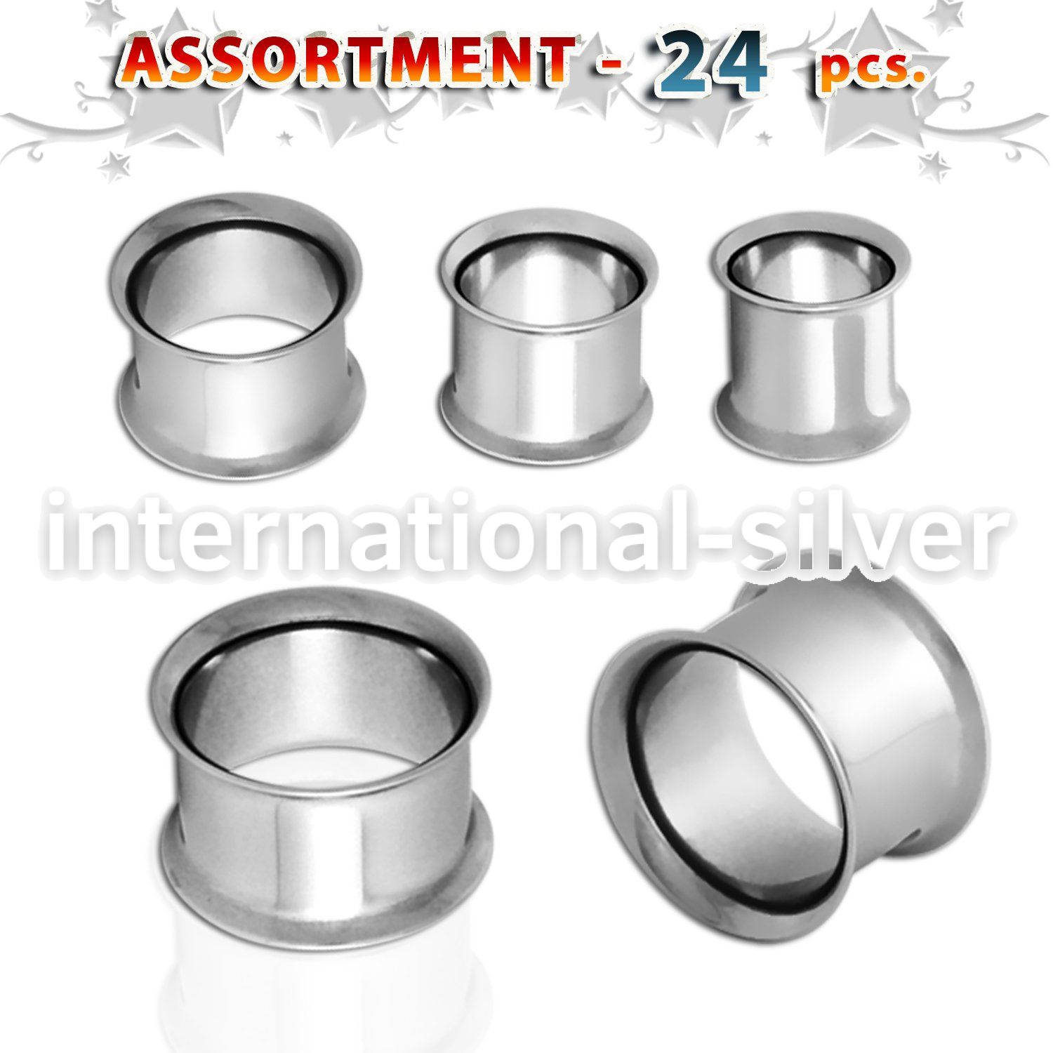 blk248 tunnels gauges surgical steel 316l ear lobe