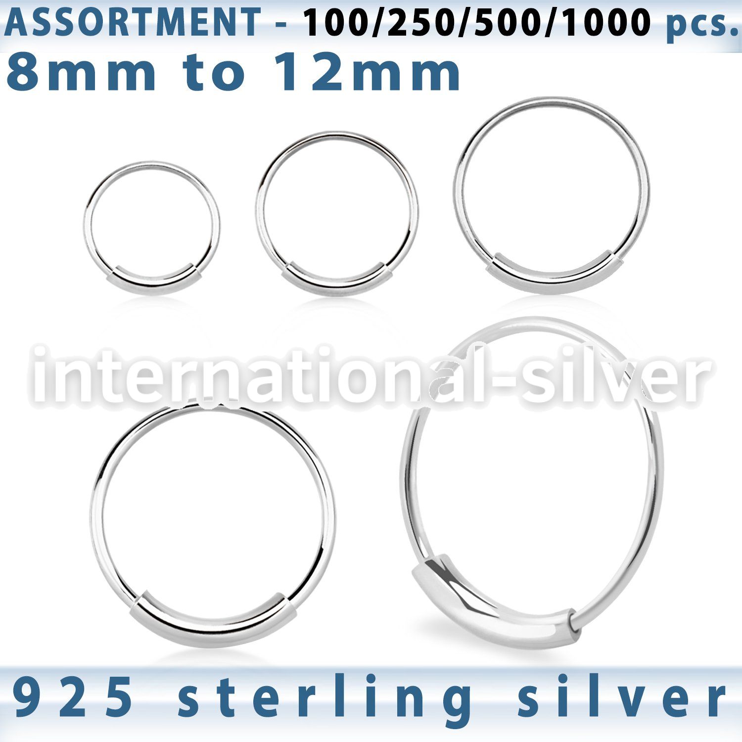 blk289 nose hoop silver 925 nose