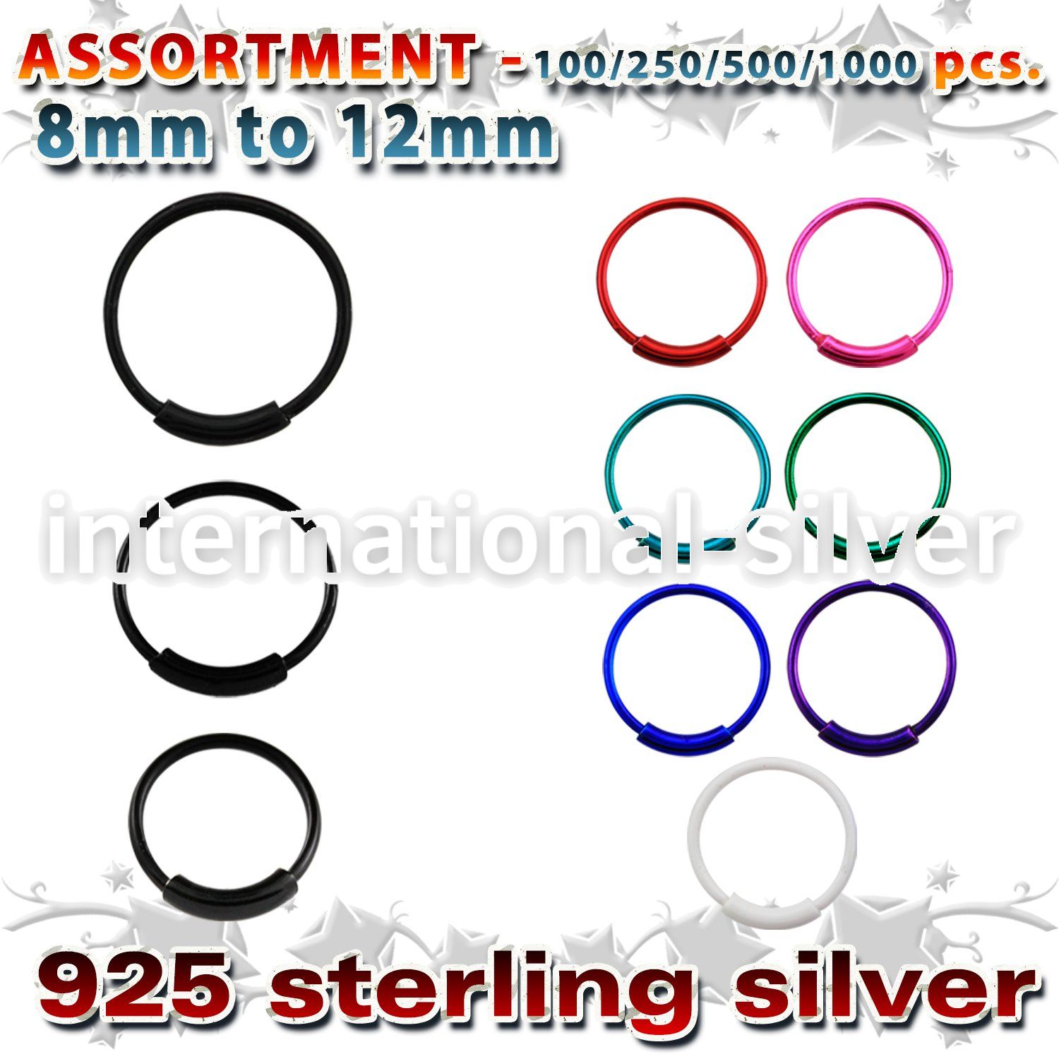 blk293 nose hoop silver 925 nose