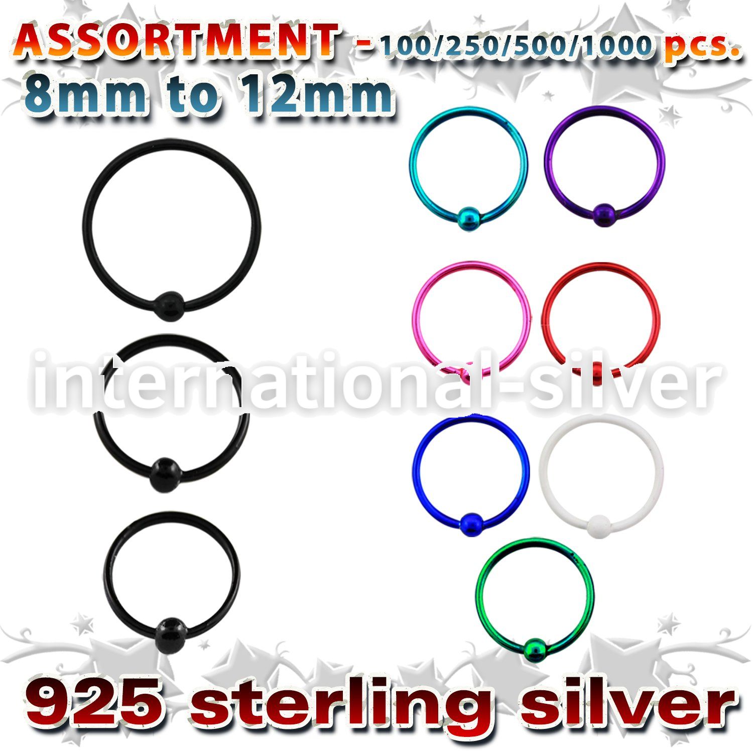 blk294 nose hoop silver 925 nose