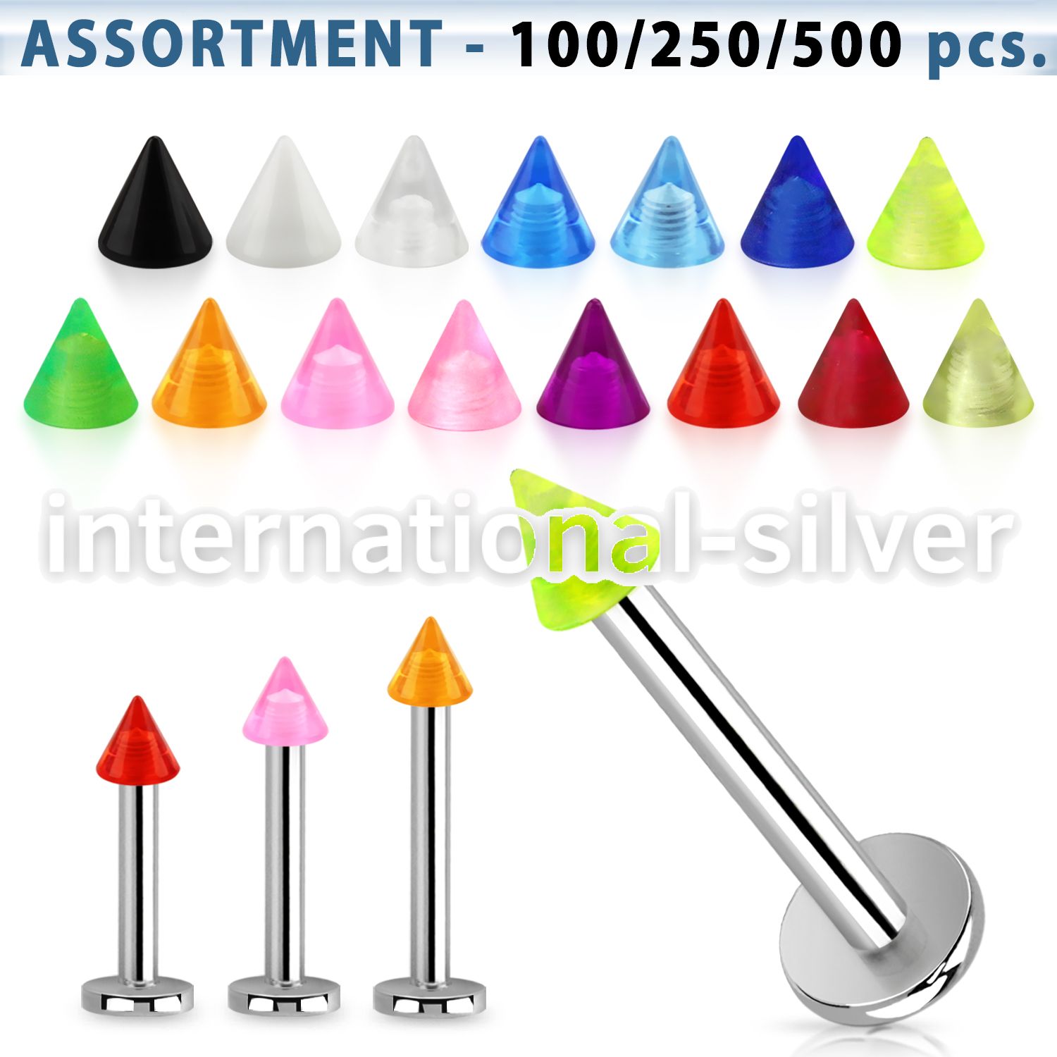 blk347 labrets lip rings surgical steel 316l with acrylic parts belly button