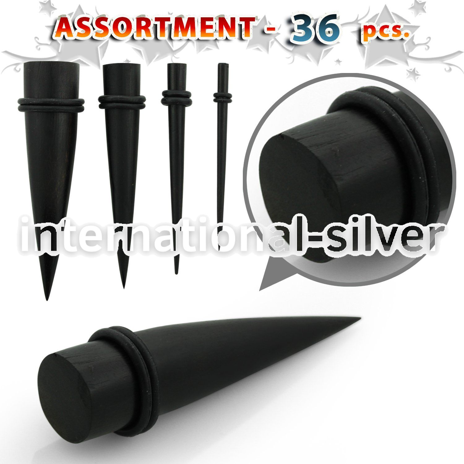 blk387 tapers organic body jewelry ear lobe