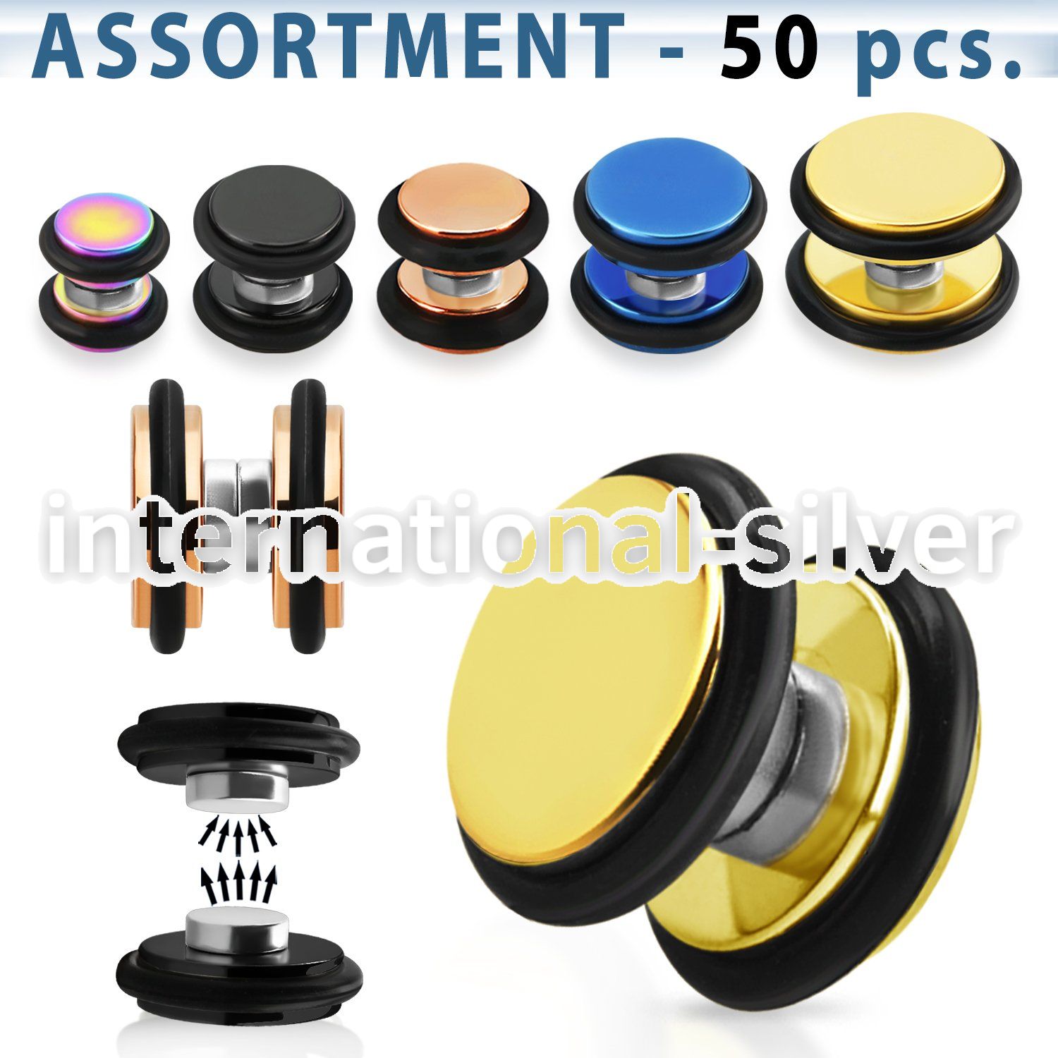 blk412 cheaters  illusion plugs and tapers anodized surgical steel 316l belly button