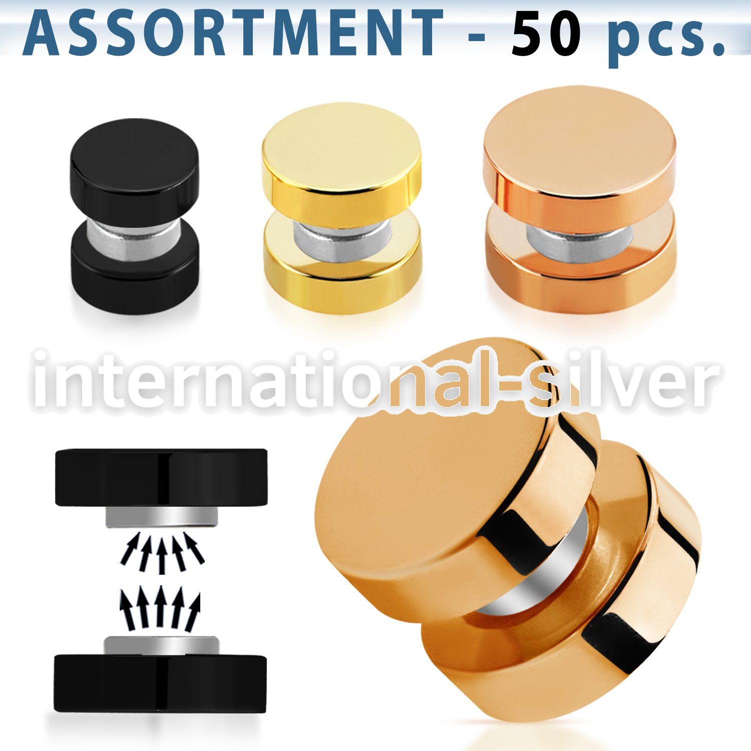 blk413 cheaters  illusion plugs and tapers anodized surgical steel 316l belly button