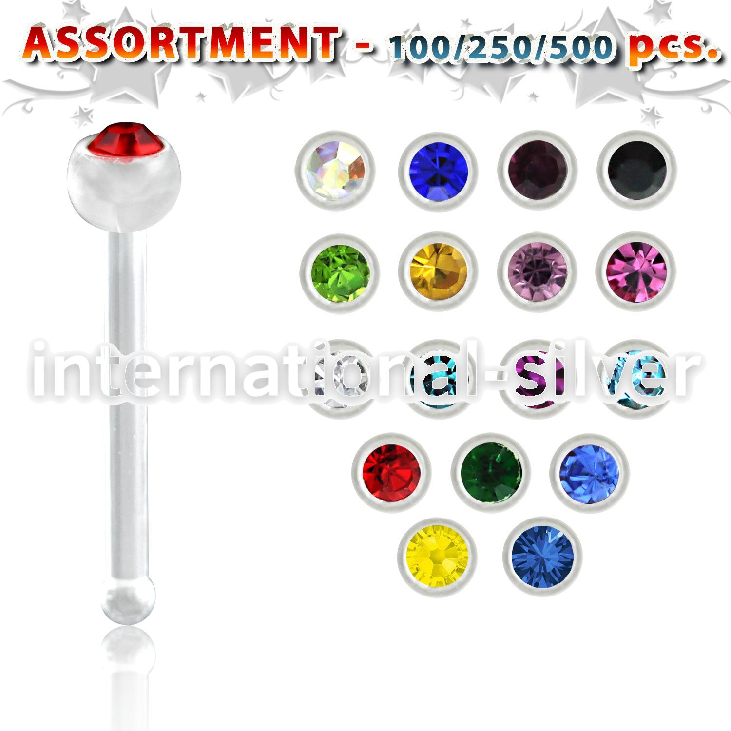 blk425 nose bone acrylic body jewelry nose