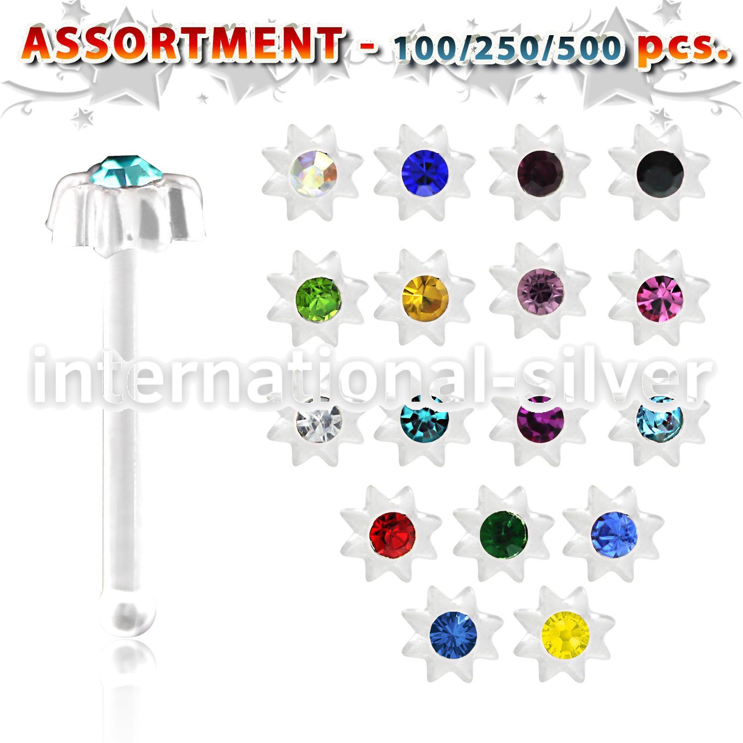 blk426 nose bone acrylic body jewelry nose