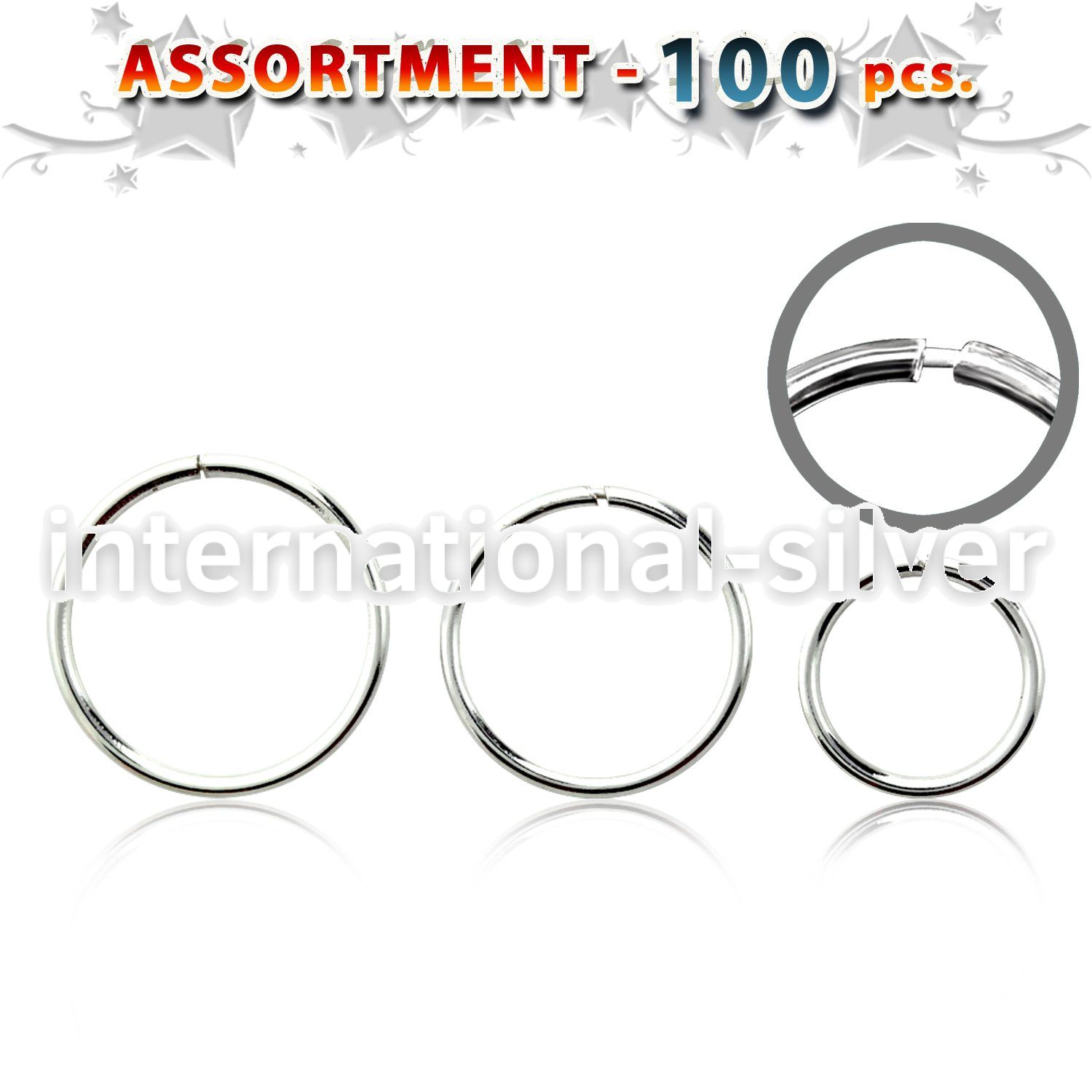 blk435 seamless segment rings silver 925 nose