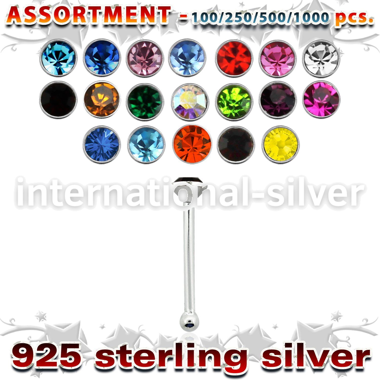 blk454 nose bone silver 925 nose