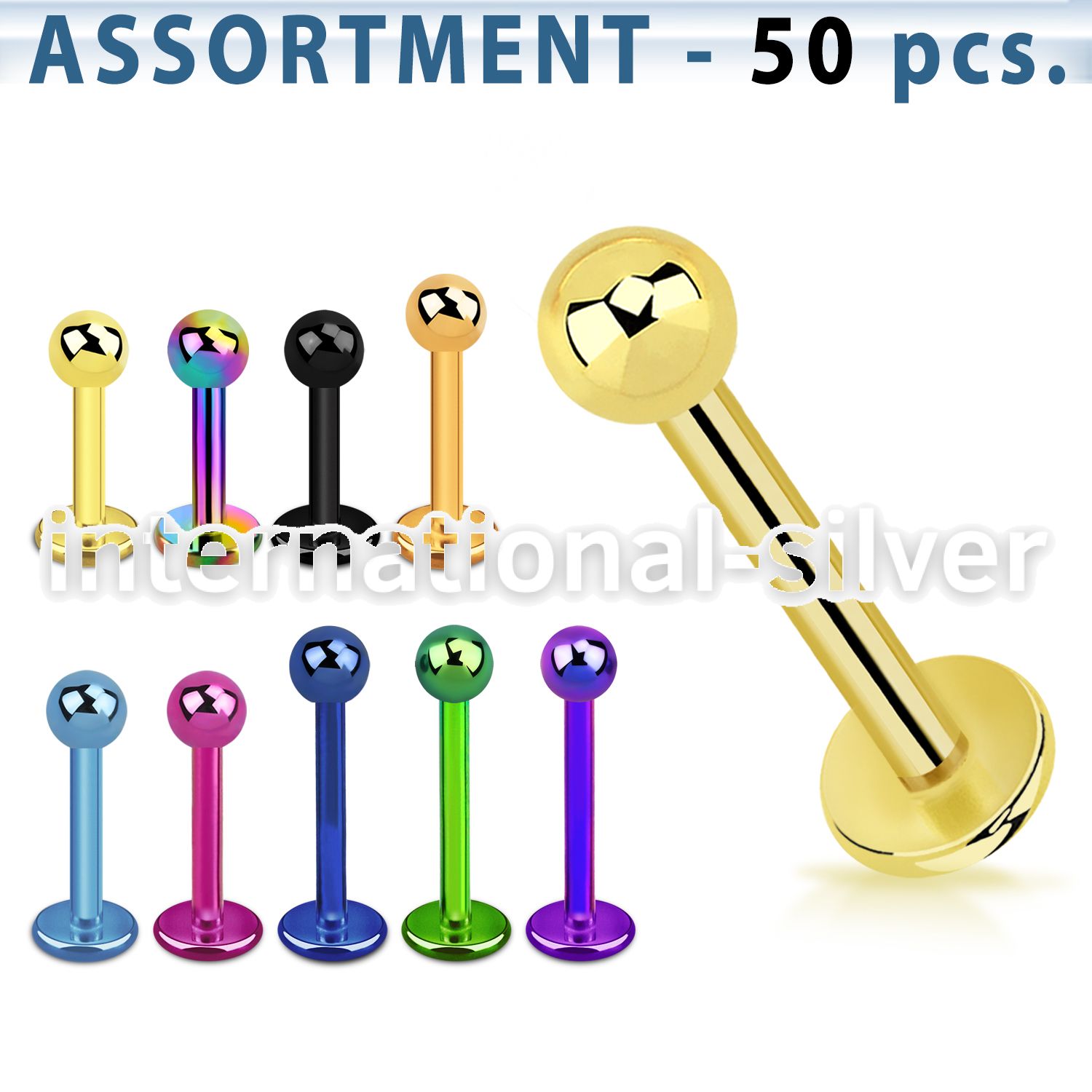 blk466 labrets lip rings anodized surgical steel 316l labrets chin