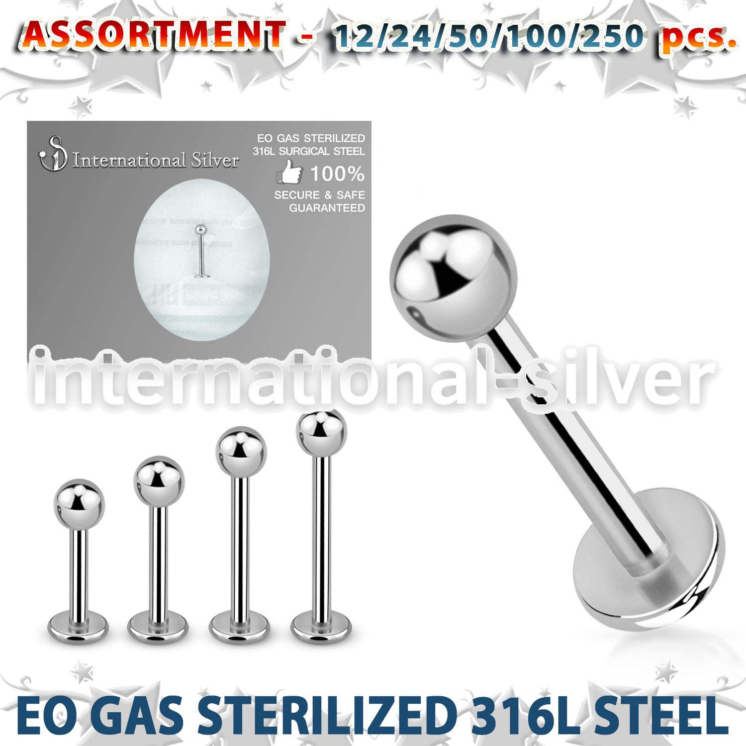 blk470 labrets lip rings surgical steel 316l labrets chin