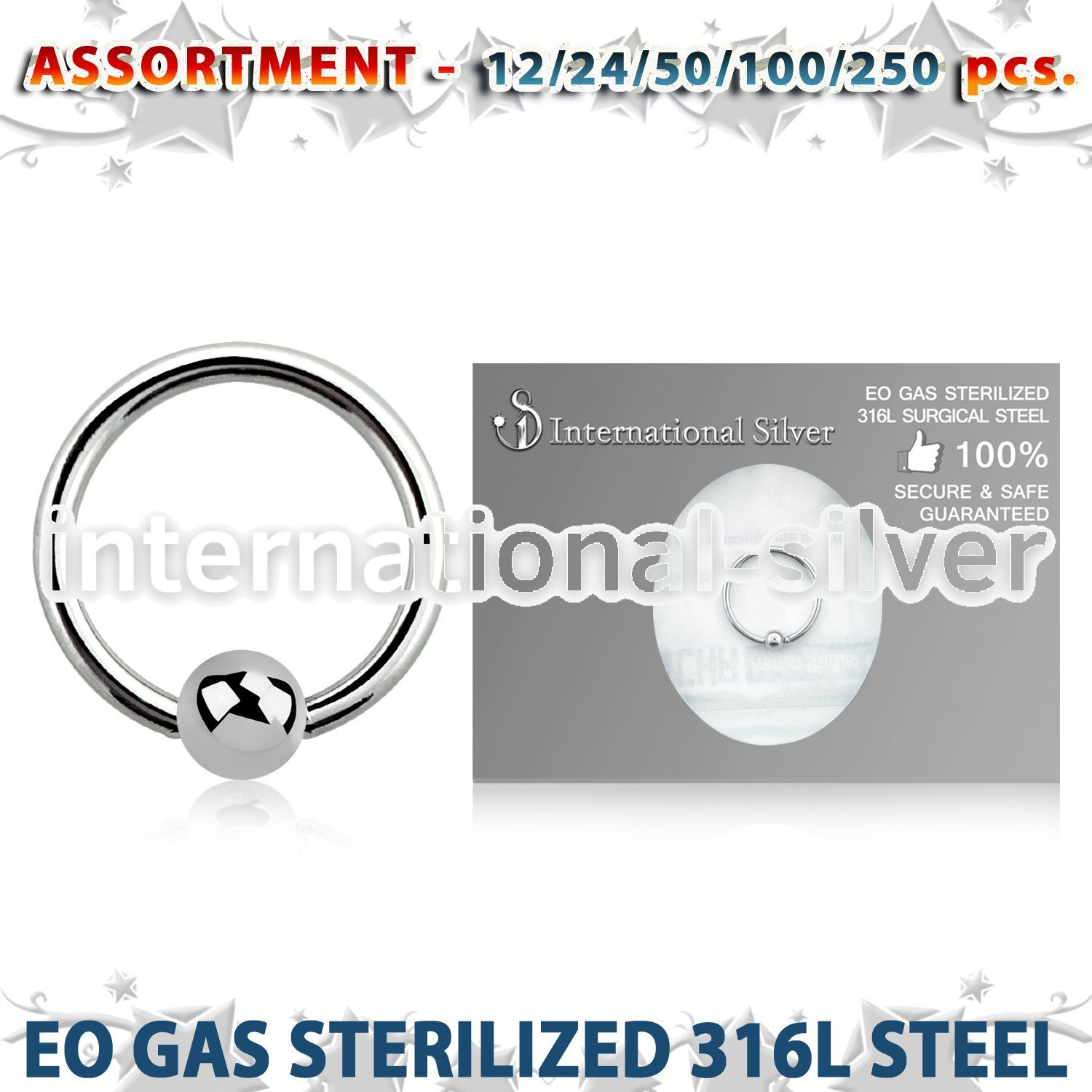 blk478 hoops captive rings surgical steel 316l helix