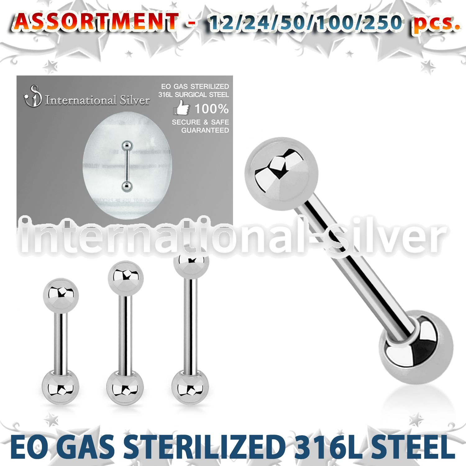 blk481 straight barbells surgical steel 316l helix