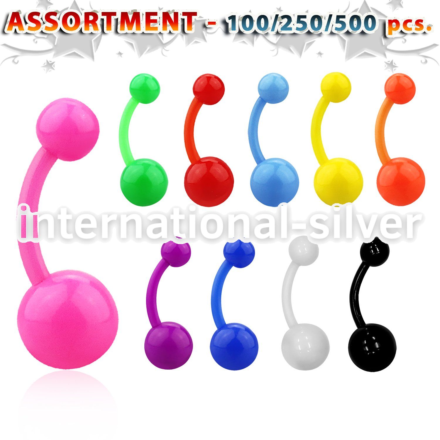 blk492 belly rings acrylic body jewelry nose