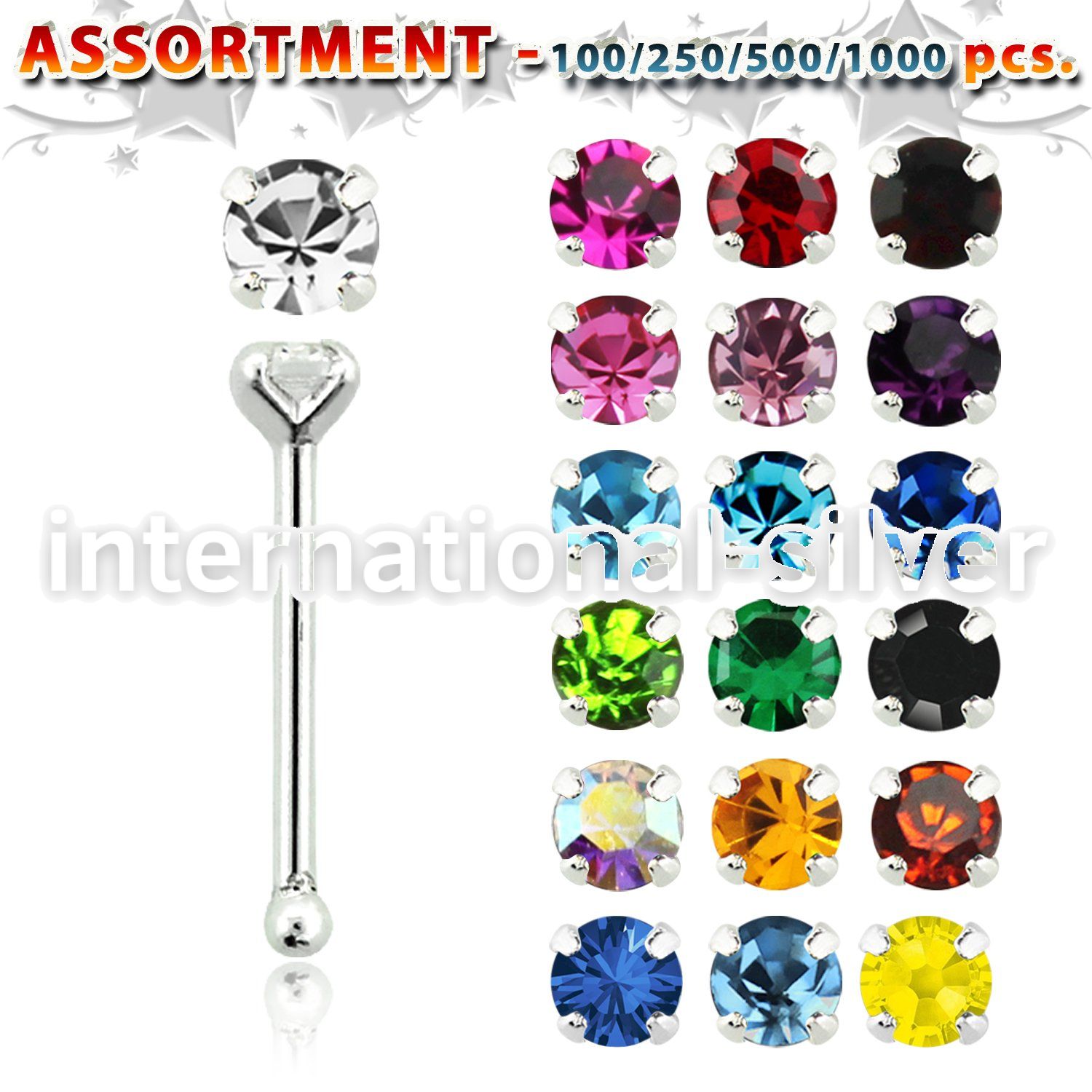 blk496 nose bone silver 925 nose