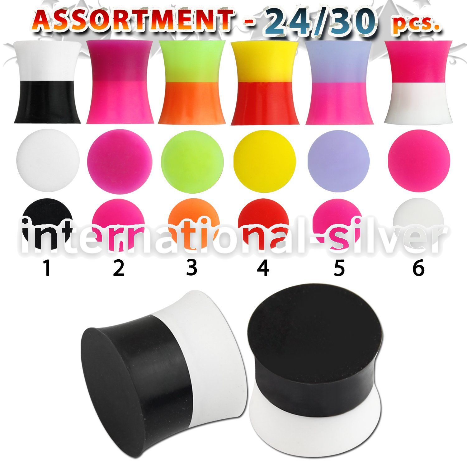 blk504 plugs gauges silicon body jewelry ear lobe