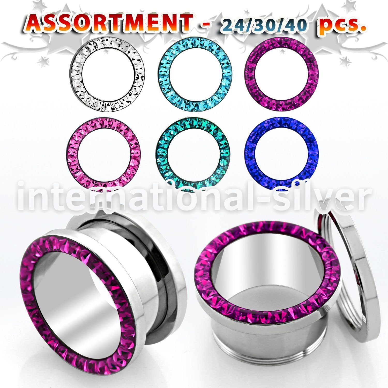 blk510 tunnels gauges surgical steel 316l ear lobe