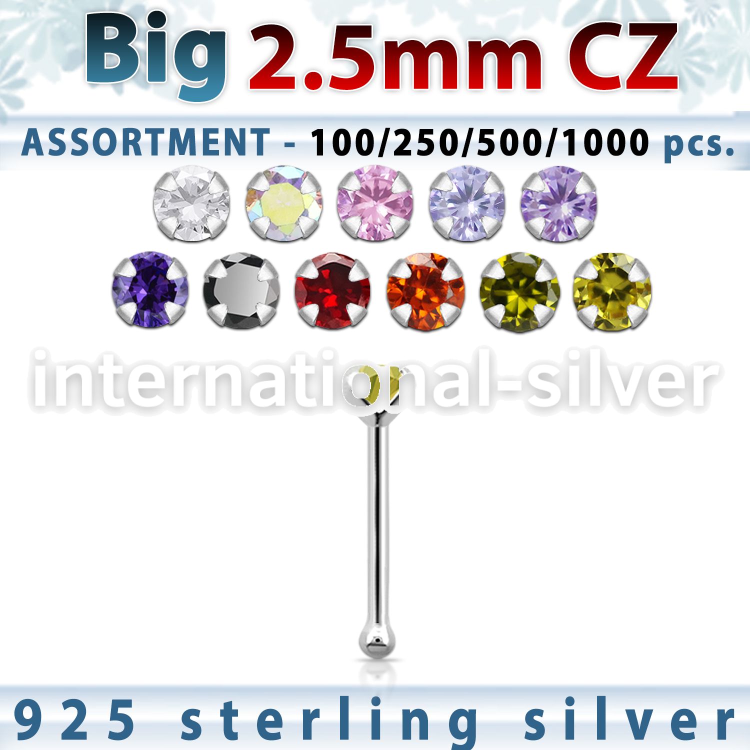 blk521 nose bone silver 925 nose