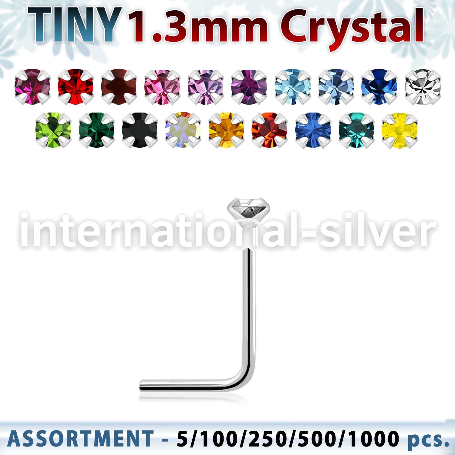 blk526 l shape nose studs silver 925 nose