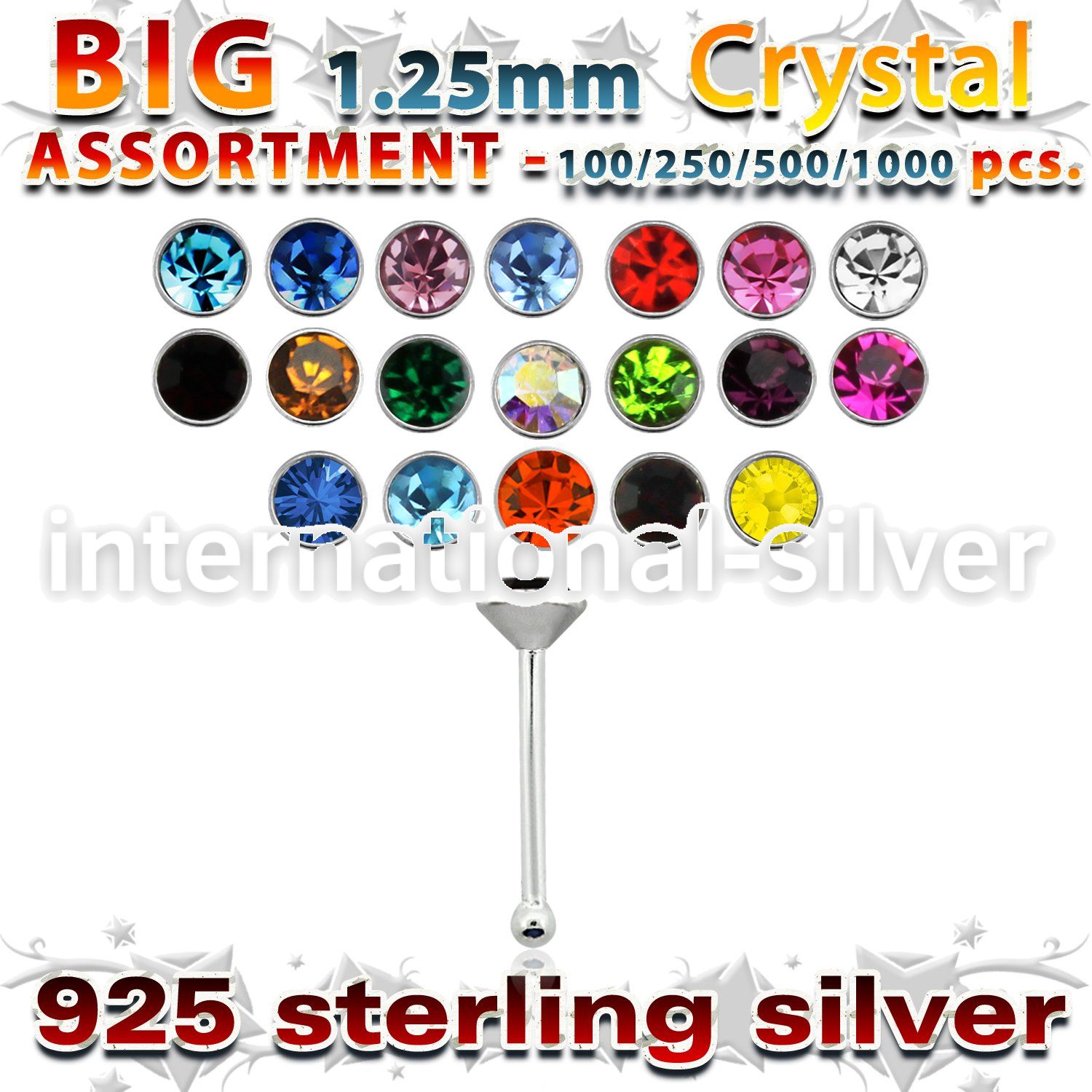 blk533 nose bone silver 925 nose