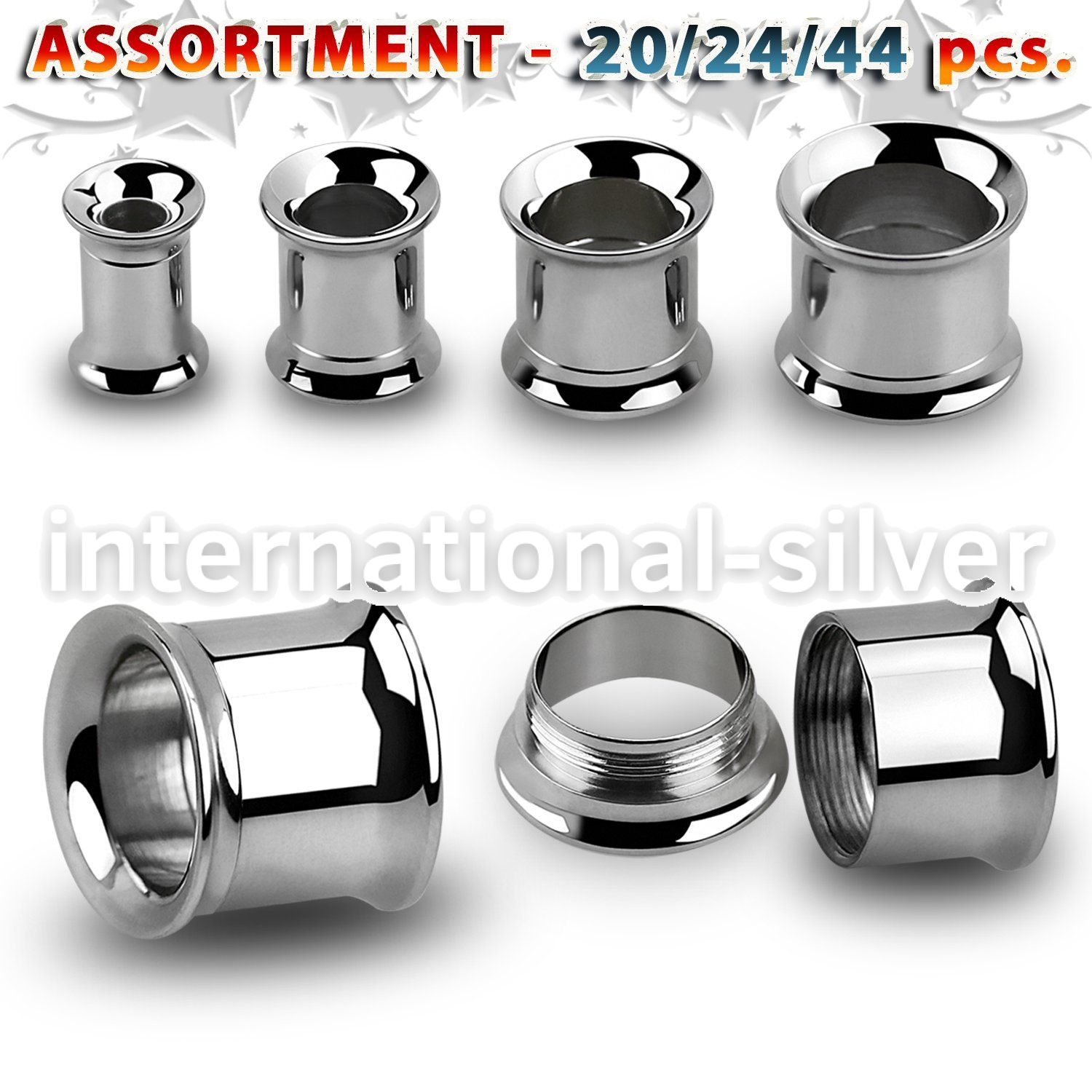 blk536 tunnels gauges surgical steel 316l ear lobe