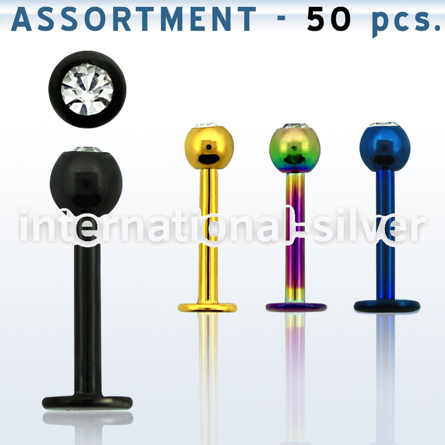 blk75 labrets lip rings anodized surgical steel 316l labrets chin