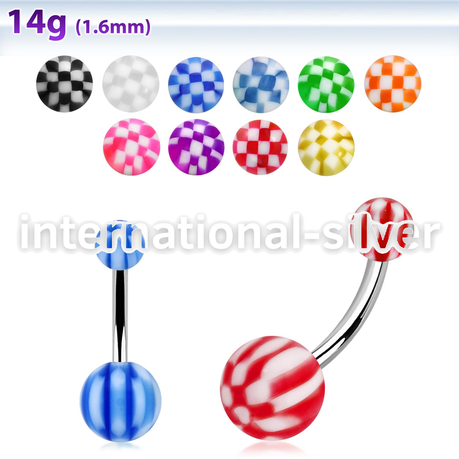 bnchk belly rings surgical steel 316l with acrylic parts belly button