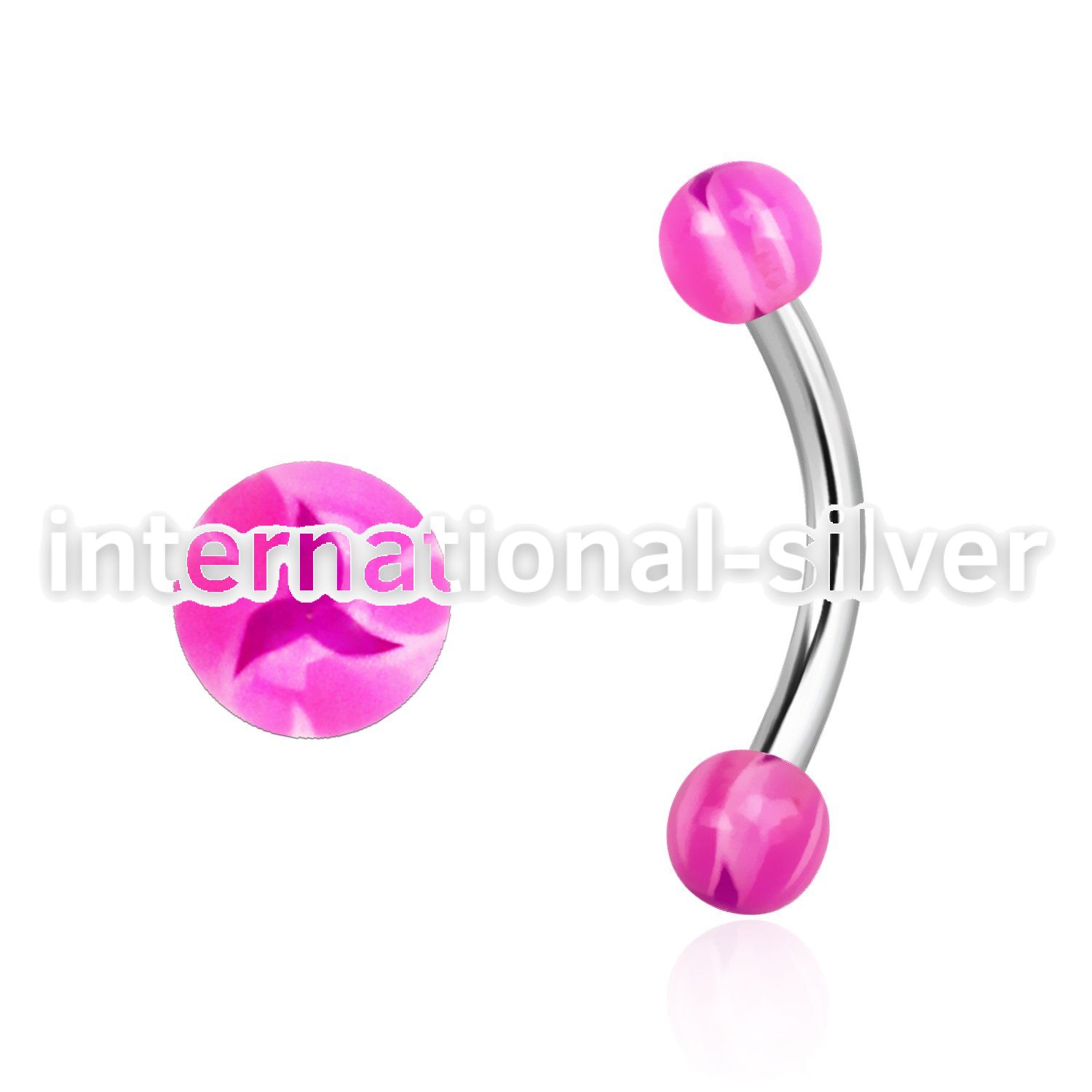 bnedxy steel eyebrow banana w 3mm acrylic balls w star pattern