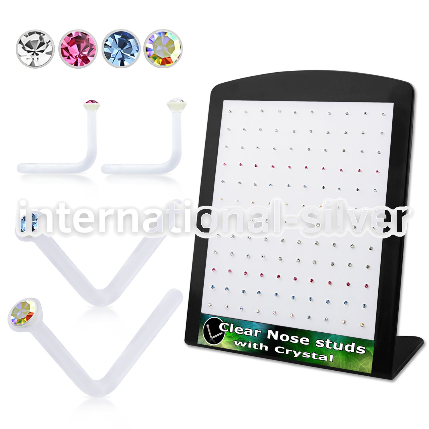 brac14 l shape nose studs acrylic body jewelry nose