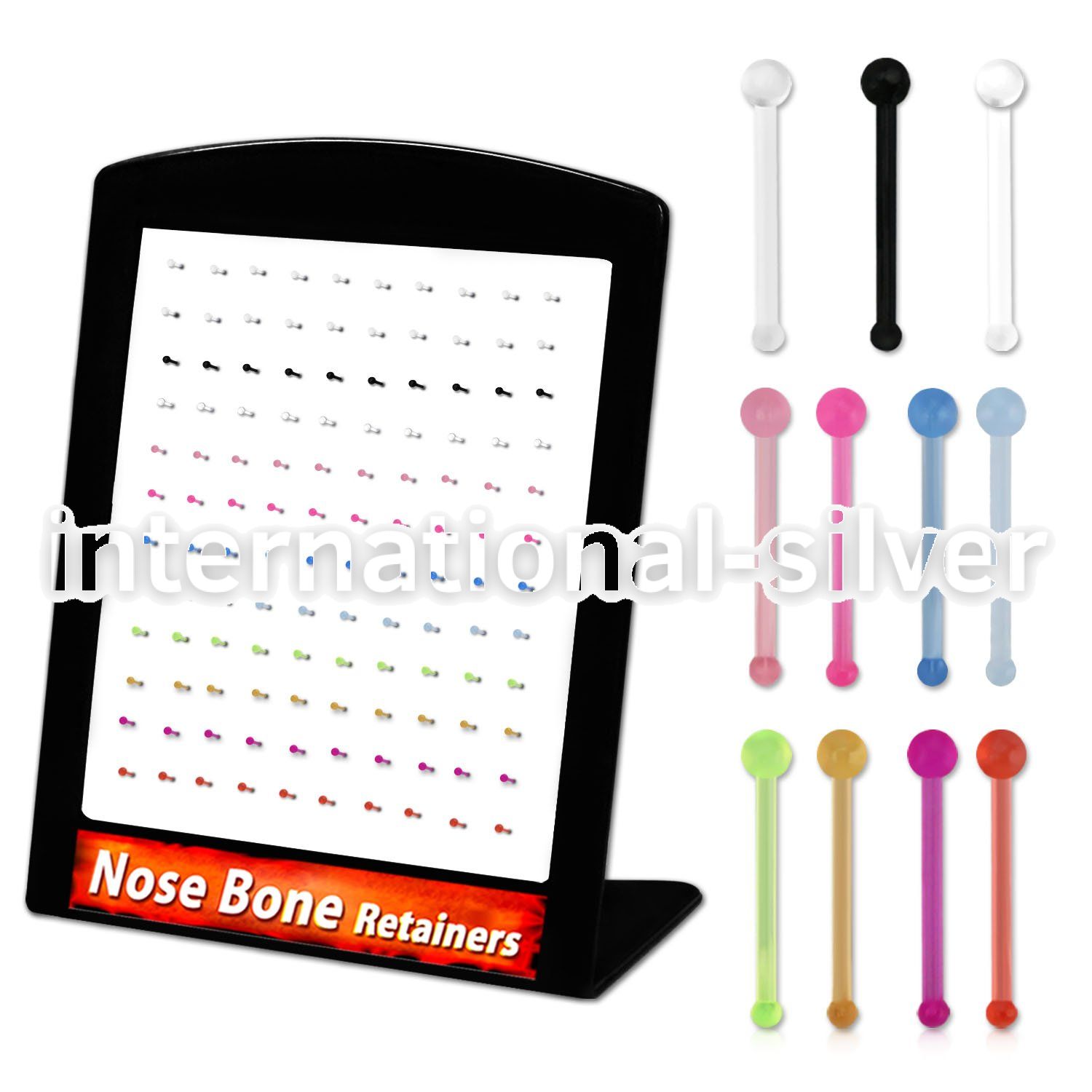 brac29 board w 120 flexible nose bone retainer ball shaped tops