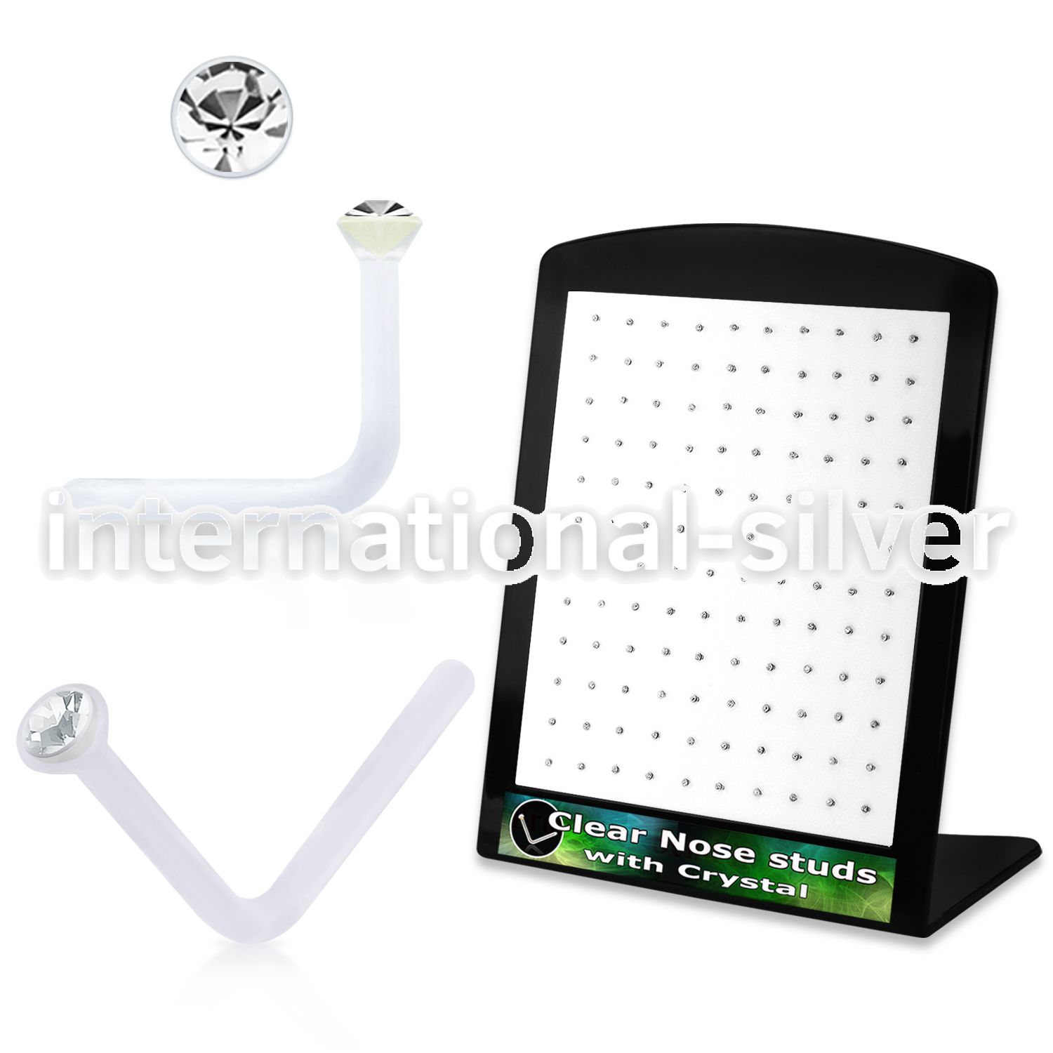 brac3 l shape nose studs acrylic body jewelry nose