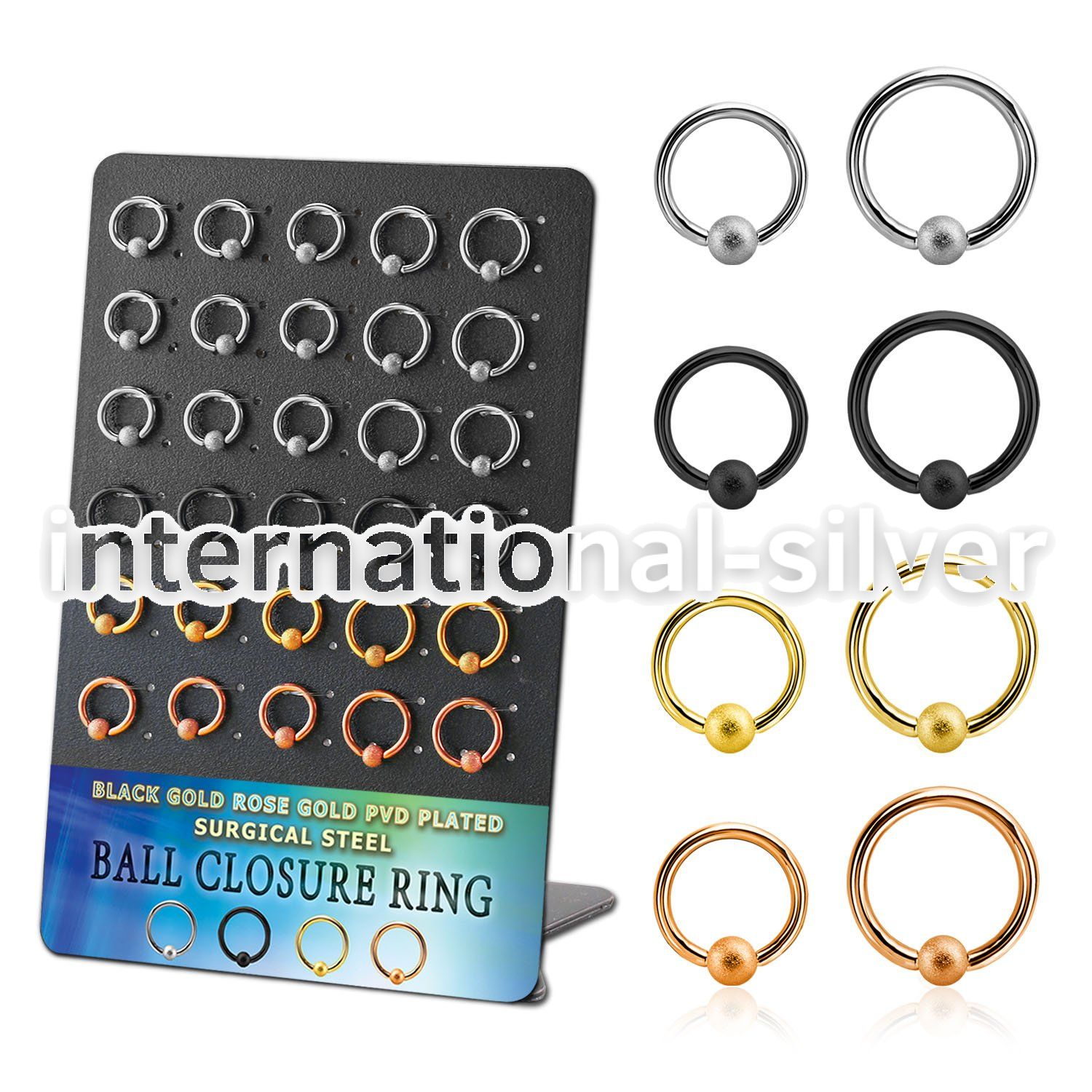 brcrt4b anodized surgical steel ball closure rings ear  othersear  lobe helix nipple  piercing