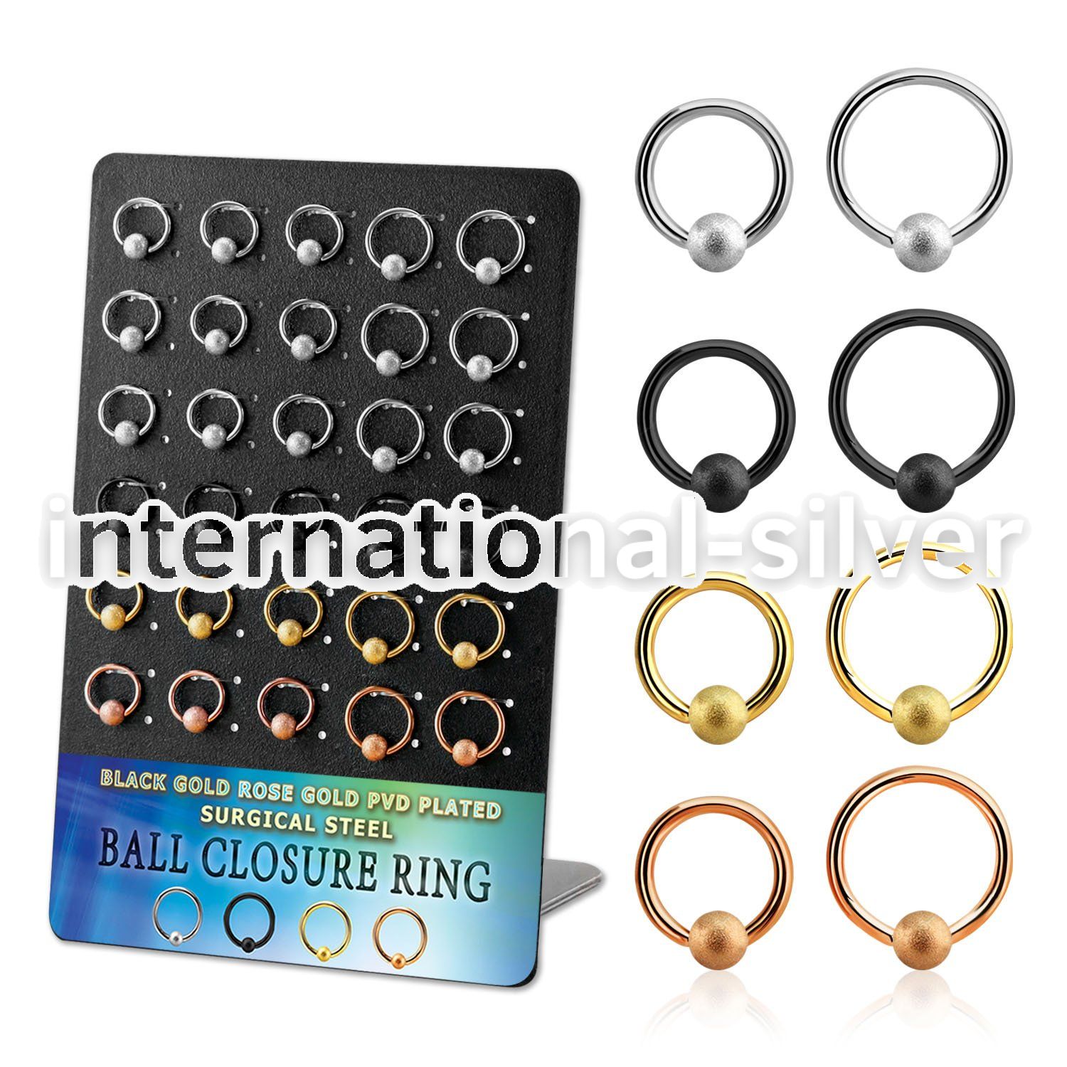 brcrt5 anodized surgical steel ball closure rings ear  othersear  lobe ear otherseyebrow helix tragus  piercing