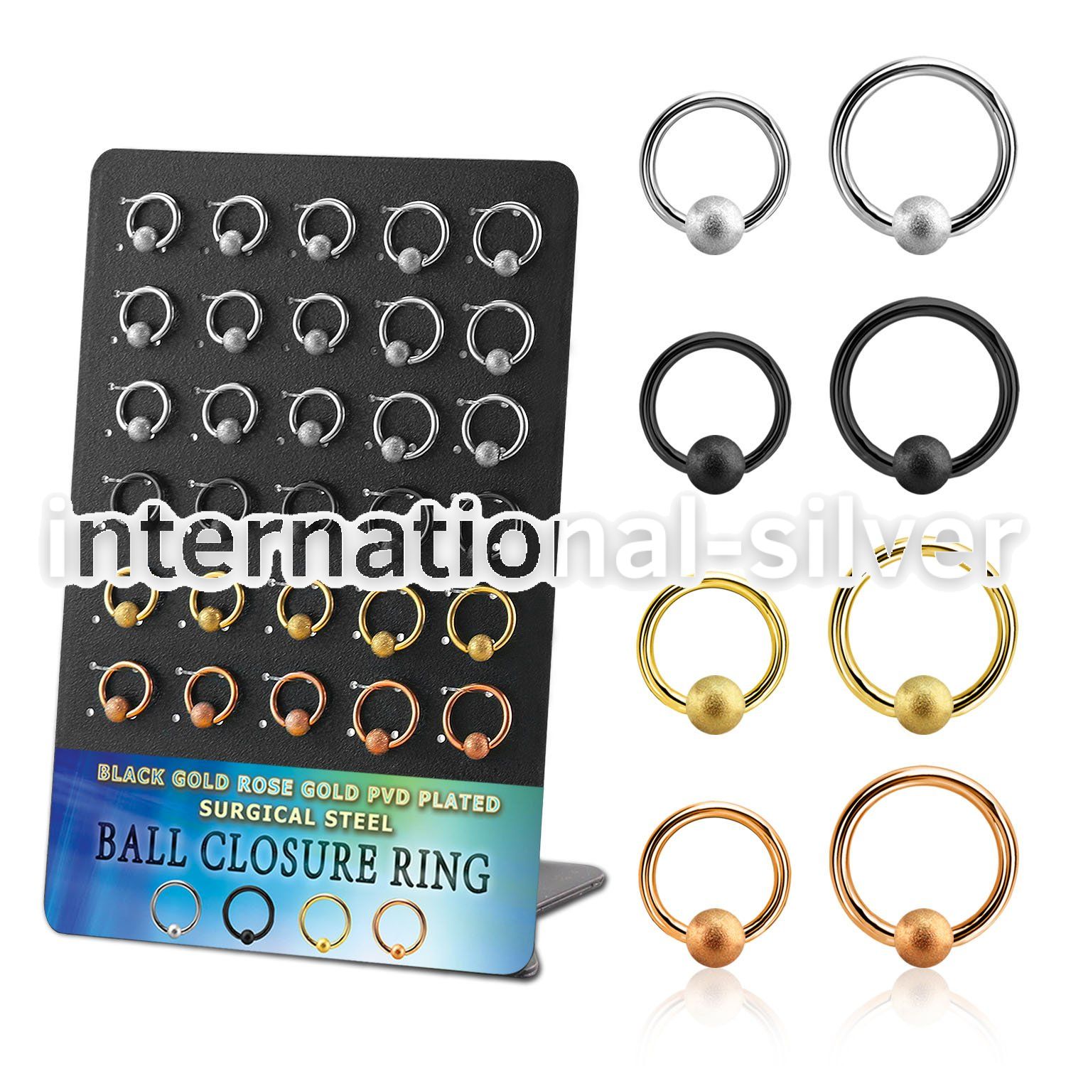 brcrt5b anodized surgical steel ball closure rings ear  lobe helix nipple  piercing